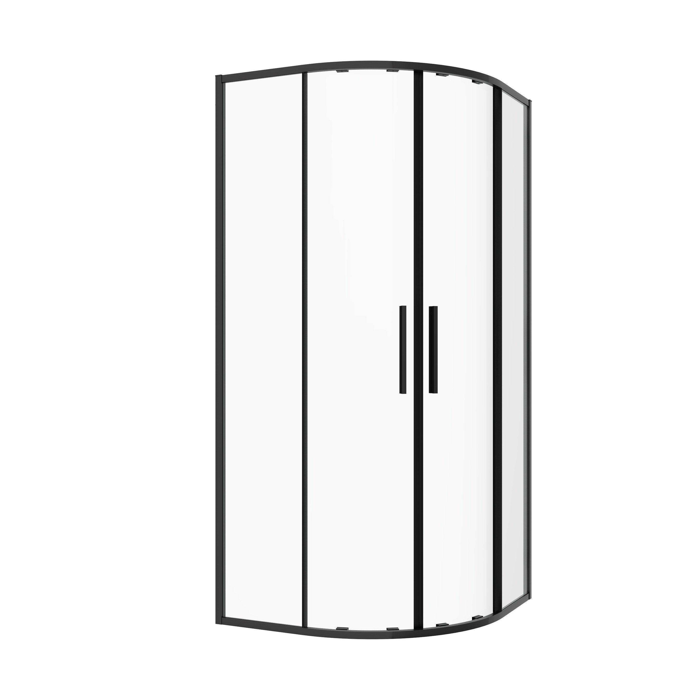 Sanotechnik - Rundduschkabine schwarz 90x90x200cm ESG Easy-Clean