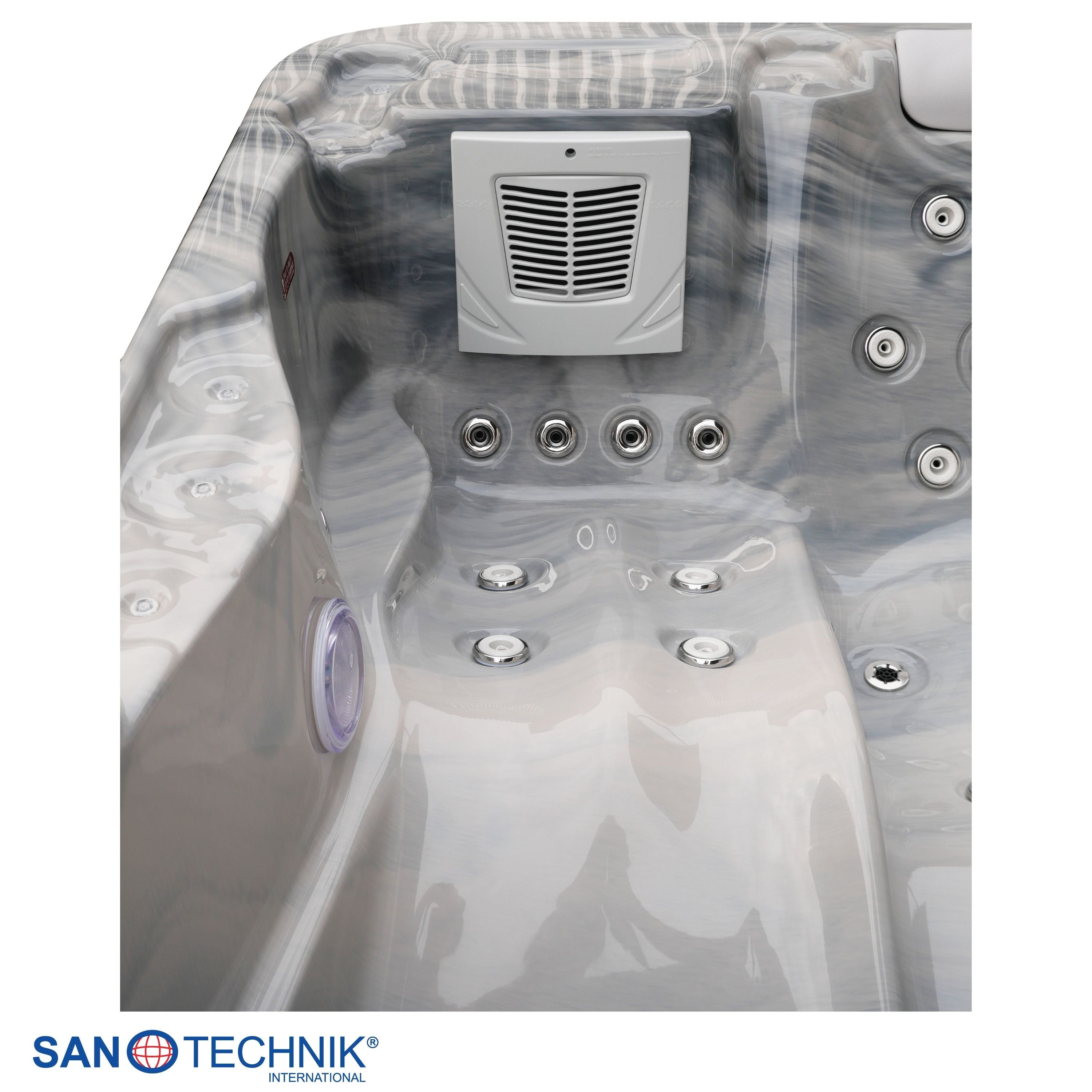 Sanotechnik - MODENA OUTDOOR WHIRLPOOL silver marble inkl. Abdeckung 205x130x70 cm
