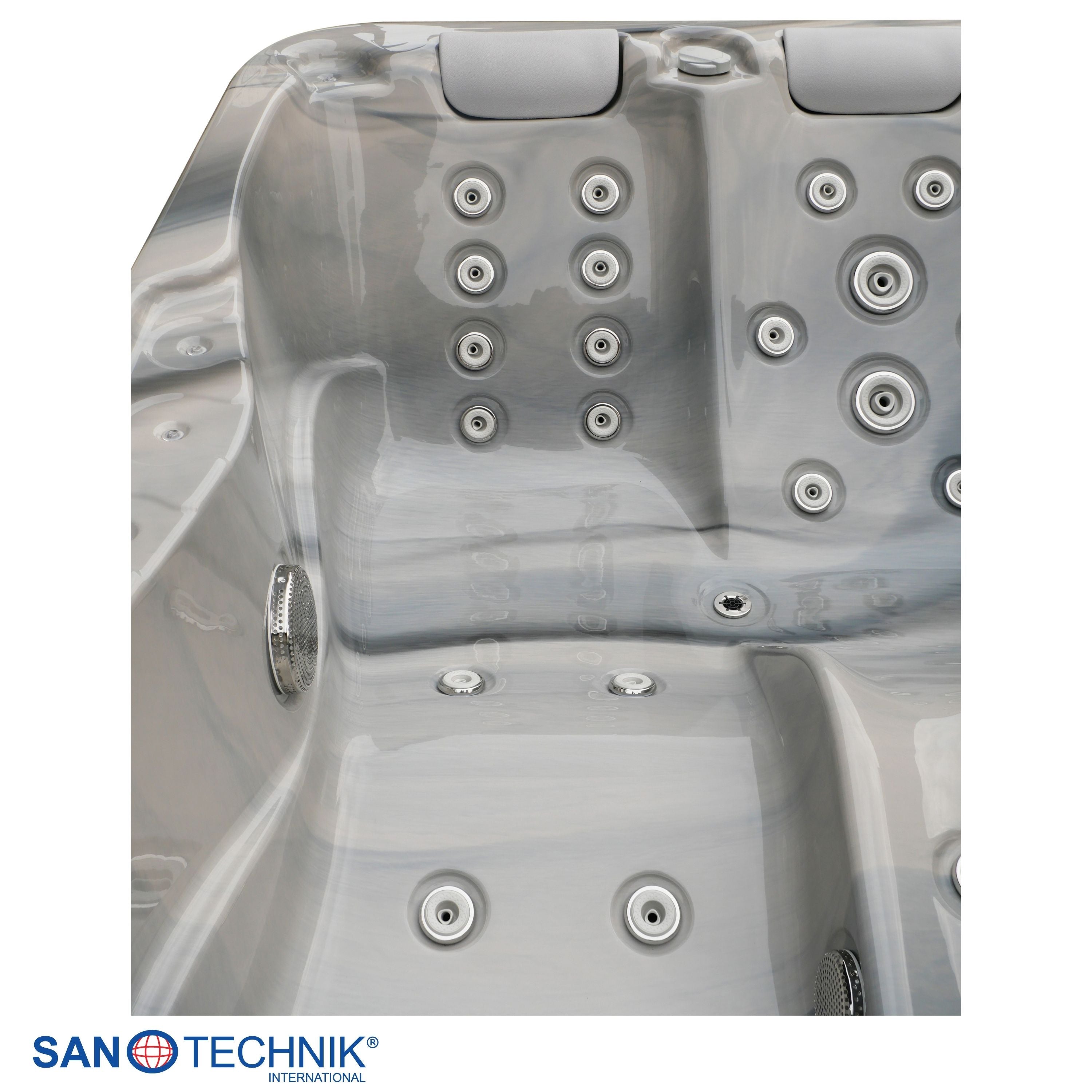 Sanotechnik - MODENA OUTDOOR WHIRLPOOL silver marble inkl. Abdeckung 205x130x70 cm