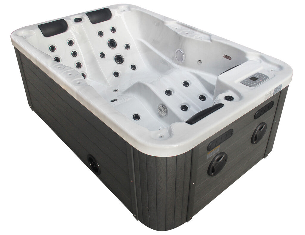 Sanotechnik - MODENA OUTDOOR WHIRLPOOL white marble inkl. Abdeckung 205x130x70 cm