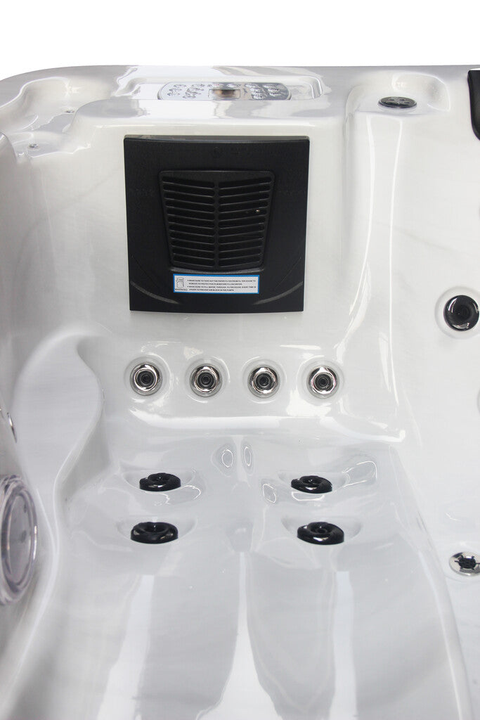 Sanotechnik - MODENA OUTDOOR WHIRLPOOL white marble inkl. Abdeckung 205x130x70 cm