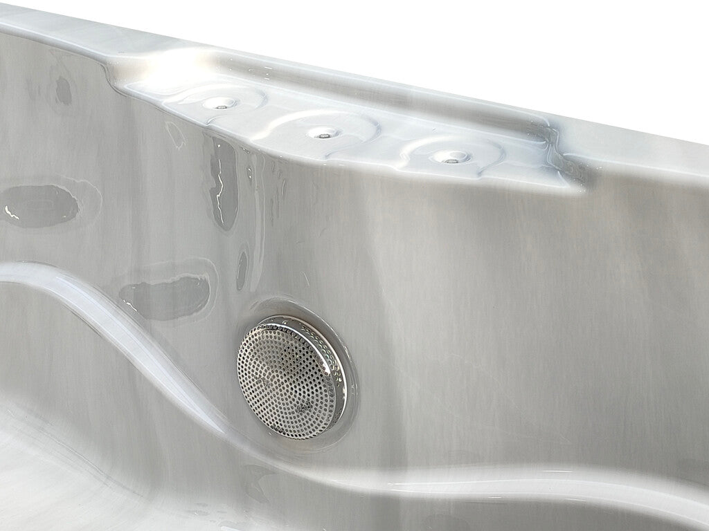 Sanotechnik - MODENA OUTDOOR WHIRLPOOL white marble inkl. Abdeckung 205x130x70 cm