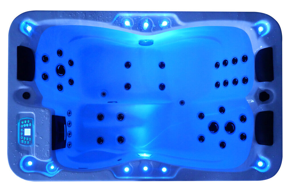 Sanotechnik - MODENA OUTDOOR WHIRLPOOL white marble inkl. Abdeckung 205x130x70 cm