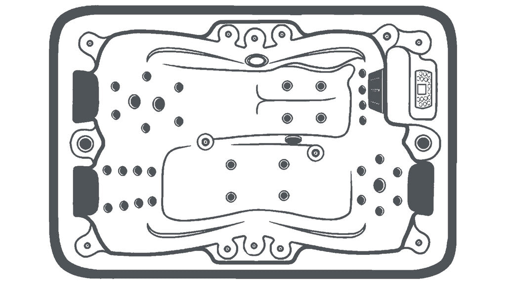 Sanotechnik - MODENA OUTDOOR WHIRLPOOL blue marble inkl. Abdeckung 205x130x70 cm