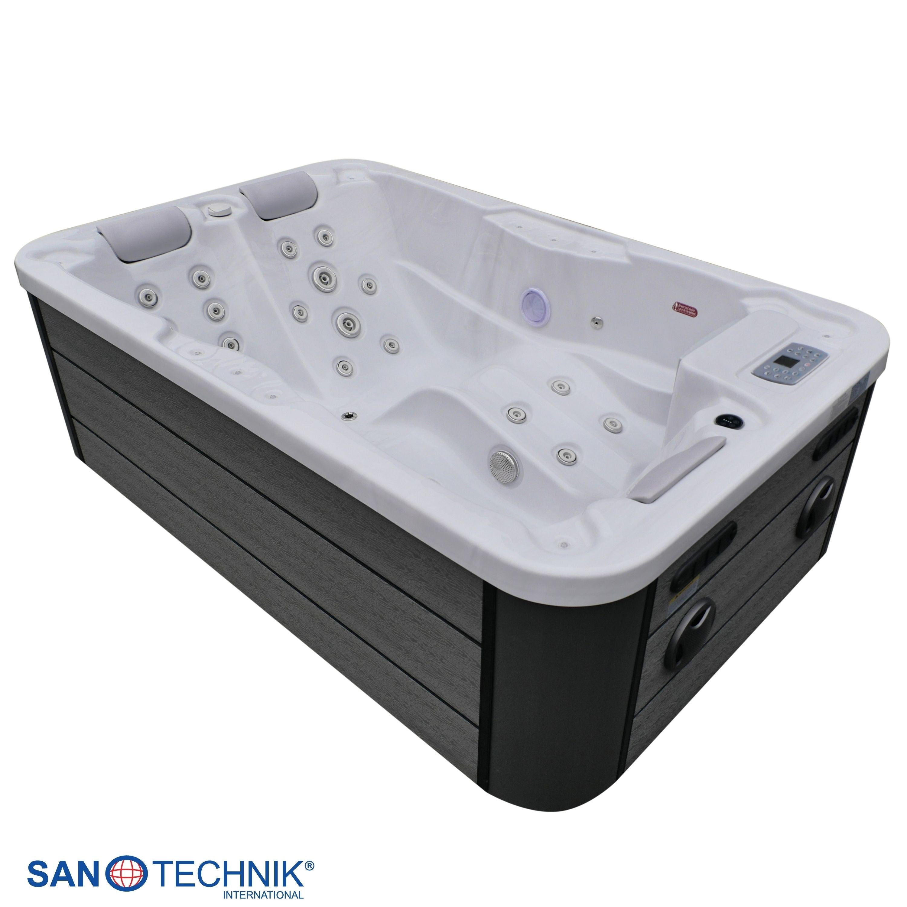 Sanotechnik - MODENA OUTDOOR WHIRLPOOL white marble inkl. Abdeckung 205x130x70 cm