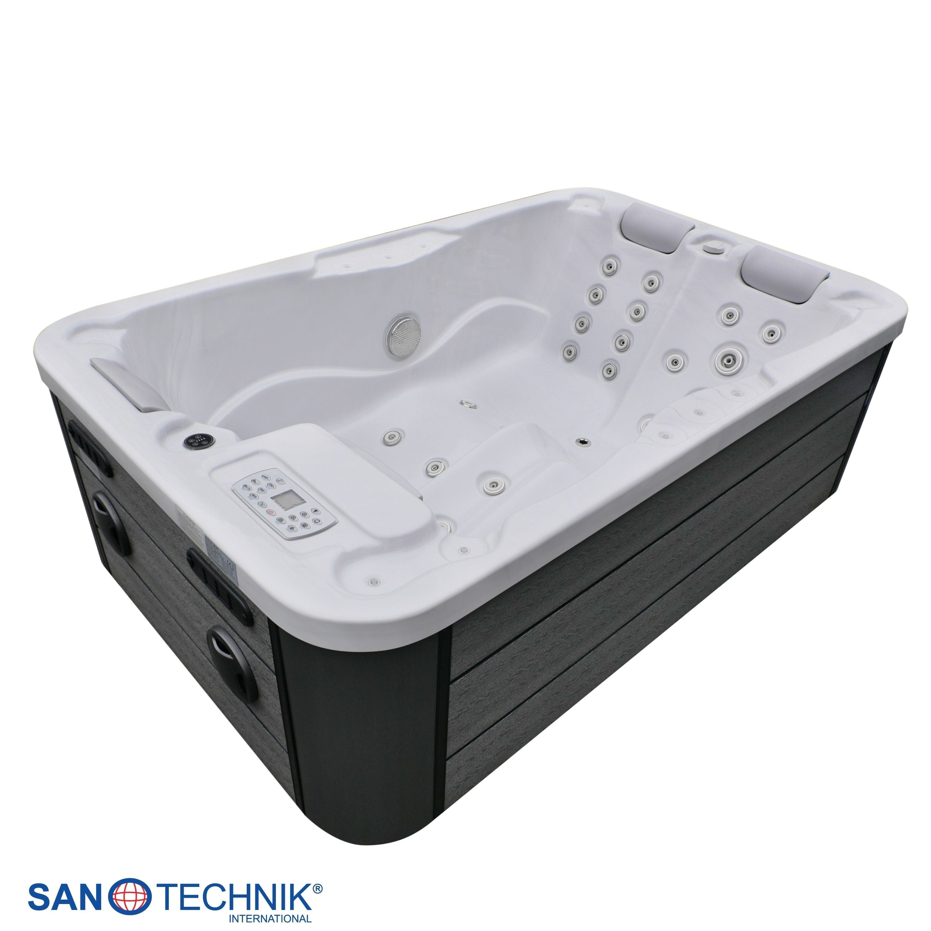 Sanotechnik - MODENA OUTDOOR WHIRLPOOL white marble inkl. Abdeckung 205x130x70 cm