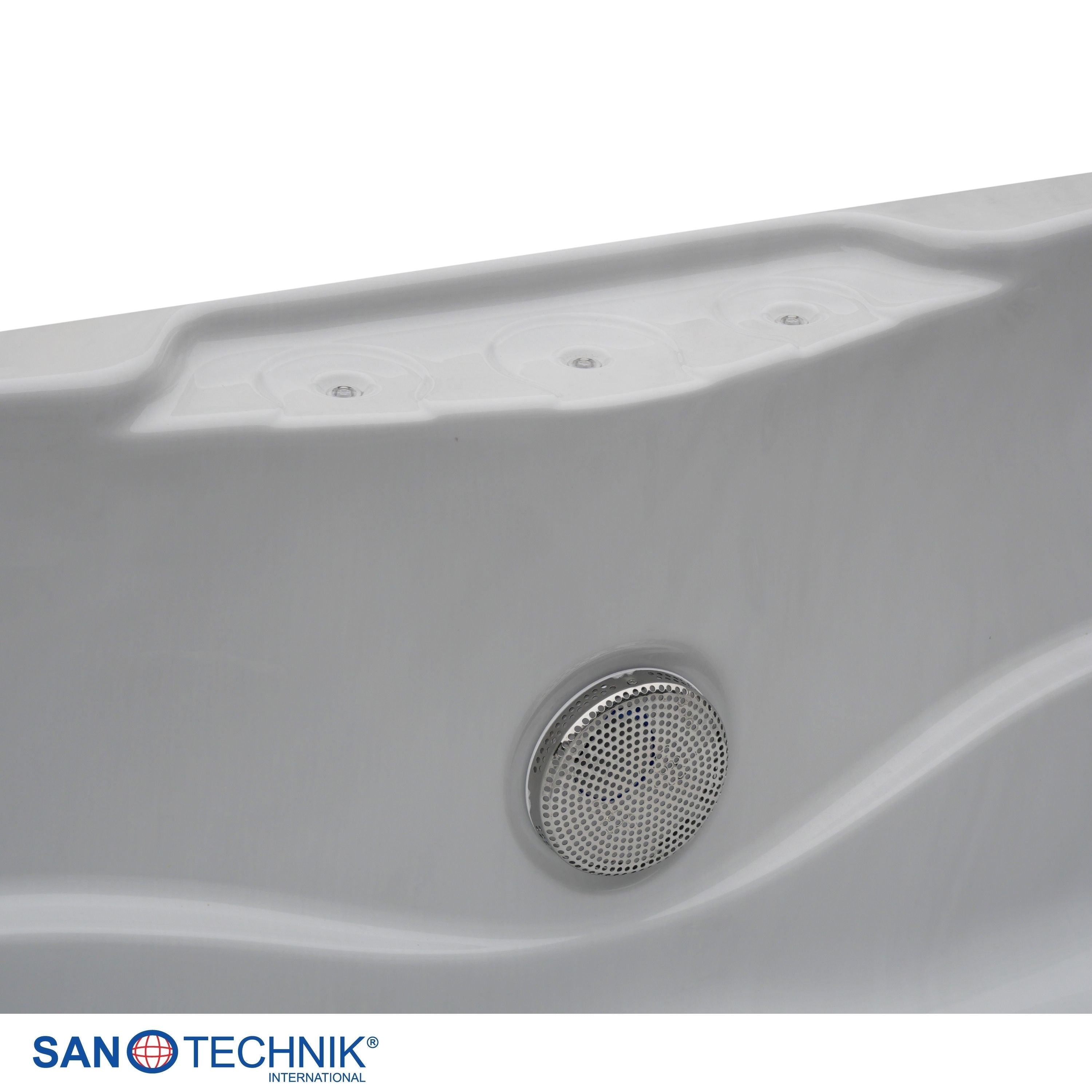 Sanotechnik - MODENA OUTDOOR WHIRLPOOL white marble inkl. Abdeckung 205x130x70 cm