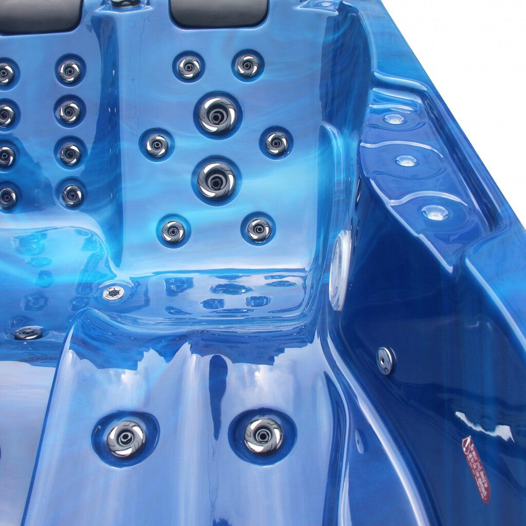 Sanotechnik - MODENA OUTDOOR WHIRLPOOL blue marble inkl. Abdeckung 205x130x70 cm