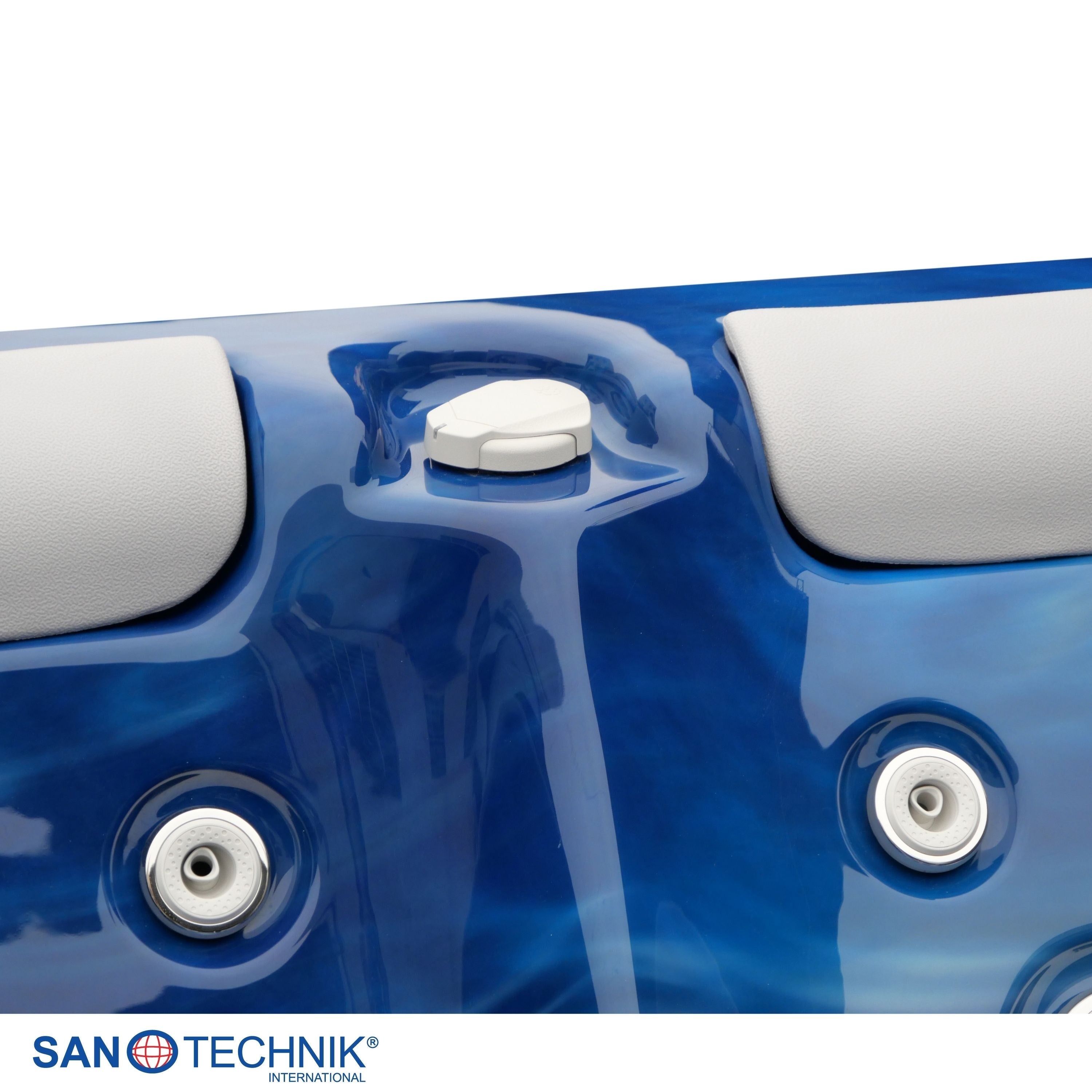 Sanotechnik - MODENA OUTDOOR WHIRLPOOL blue marble inkl. Abdeckung 205x130x70 cm