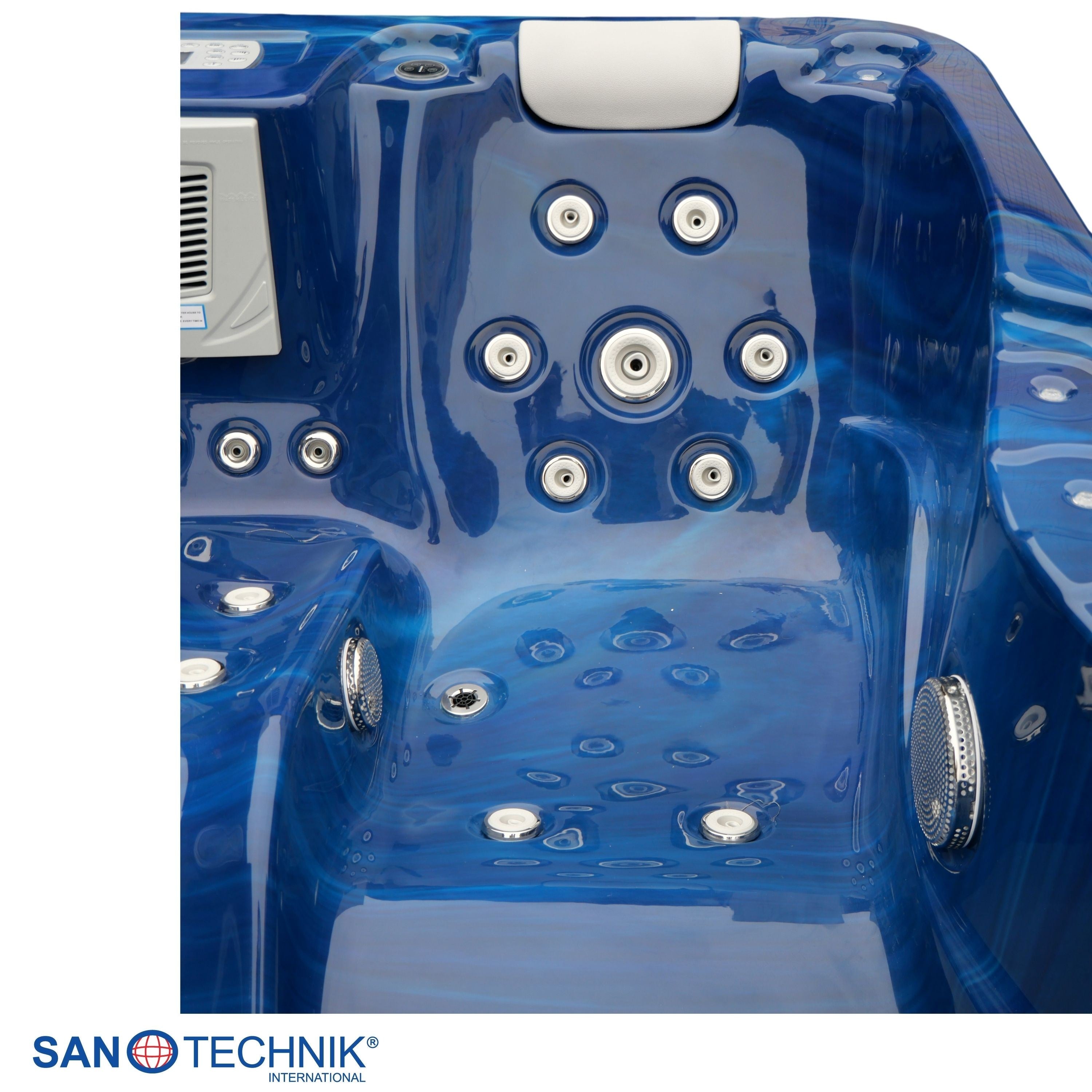 Sanotechnik - MODENA OUTDOOR WHIRLPOOL blue marble inkl. Abdeckung 205x130x70 cm