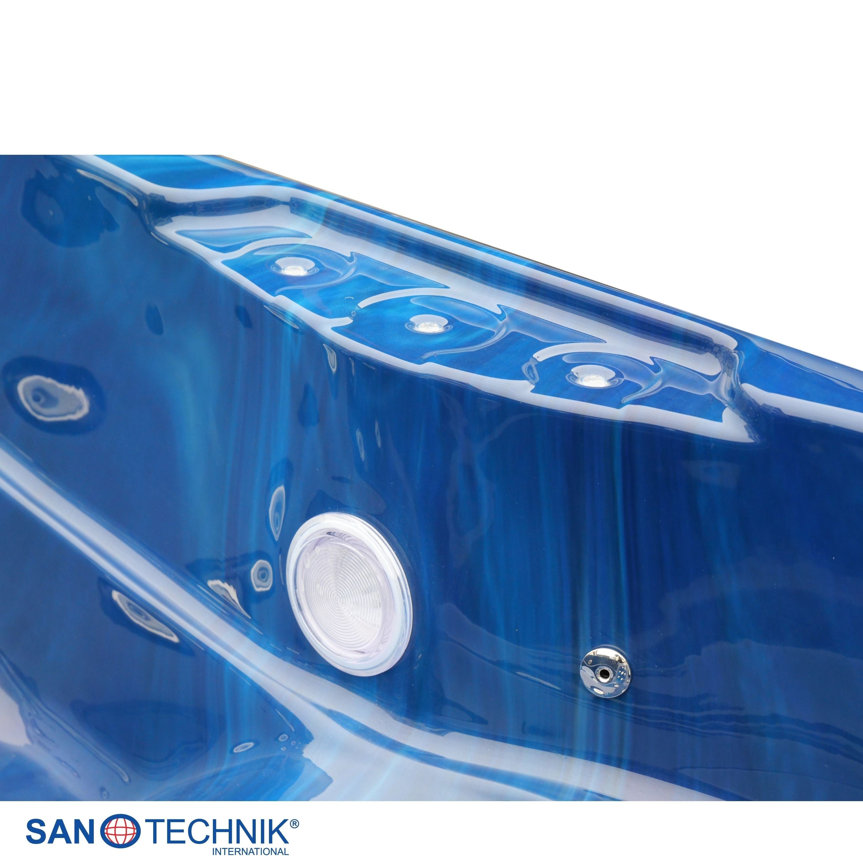 Sanotechnik - MODENA OUTDOOR WHIRLPOOL blue marble inkl. Abdeckung 205x130x70 cm