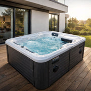 Sanotechnik - OASIS OUTDOOR WHIRLPOOL white marble inkl. Abdeckung und Stiege 208x175x90 cm