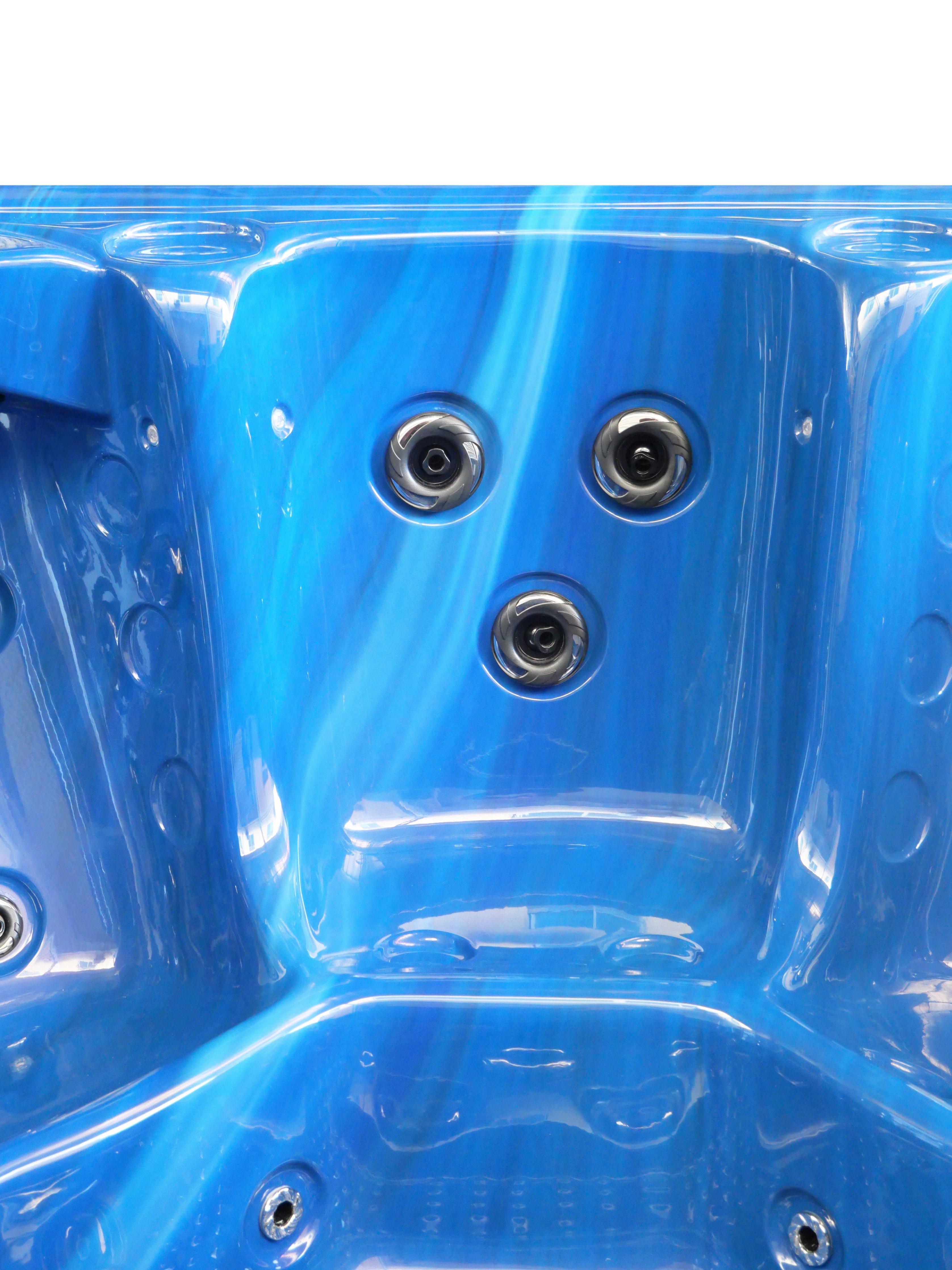 Sanotechnik - OASIS MAXI OUTDOOR WHIRLPOOL blue marble inkl. Abdeckung und Stiege 210x210x95 cm