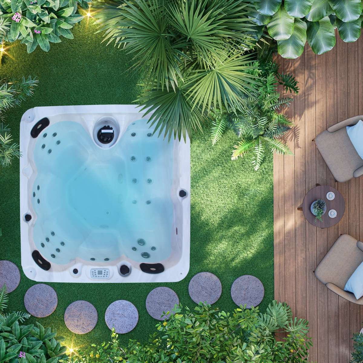 SANOTECHNIK I Outdoor Whirlpool PALMA inkl. Abdeckung