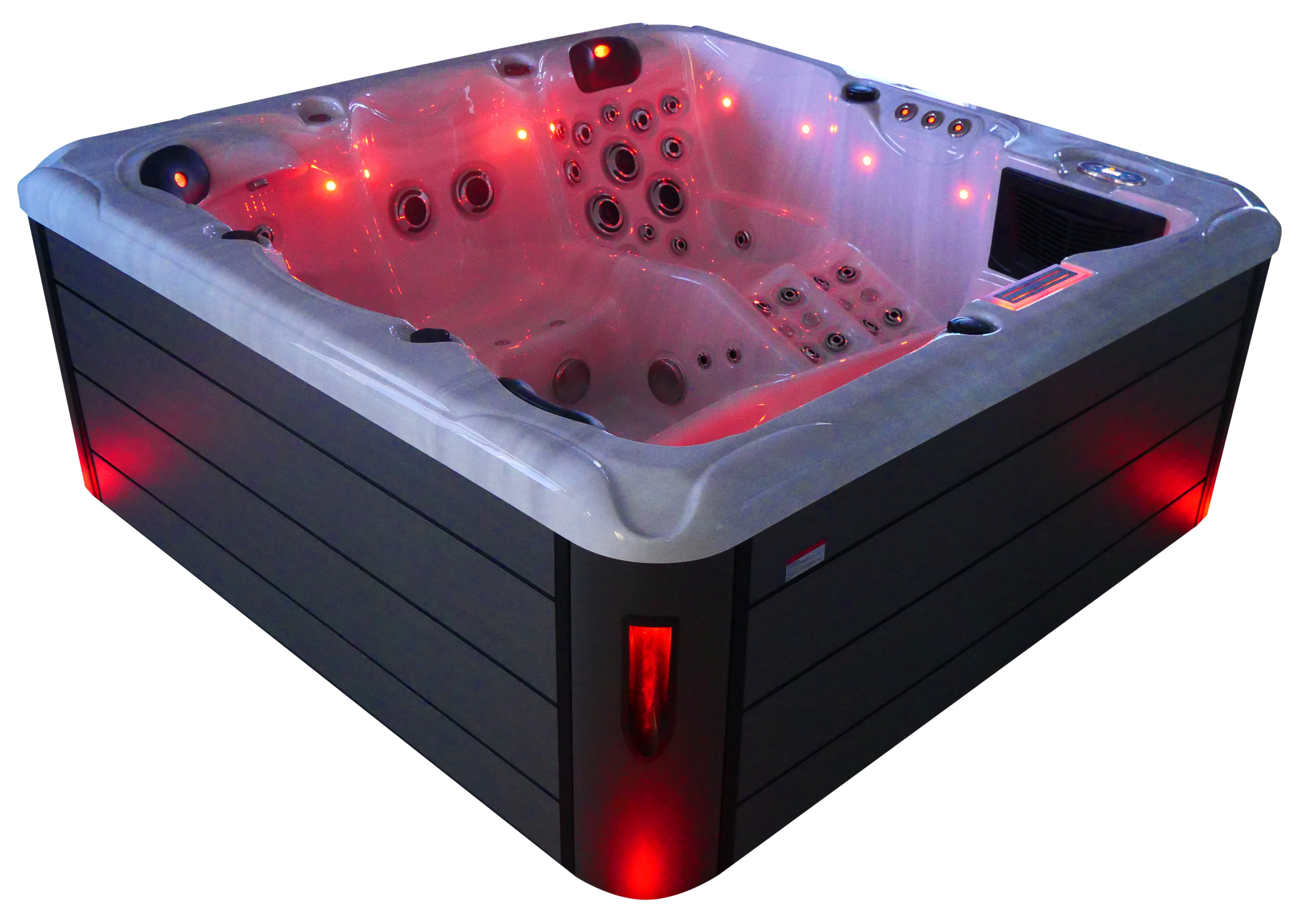 SANOTECHNIK I Outdoorwhirlpool HAWAII WHITE MARBLE inkl. Abdeckung und Stiege