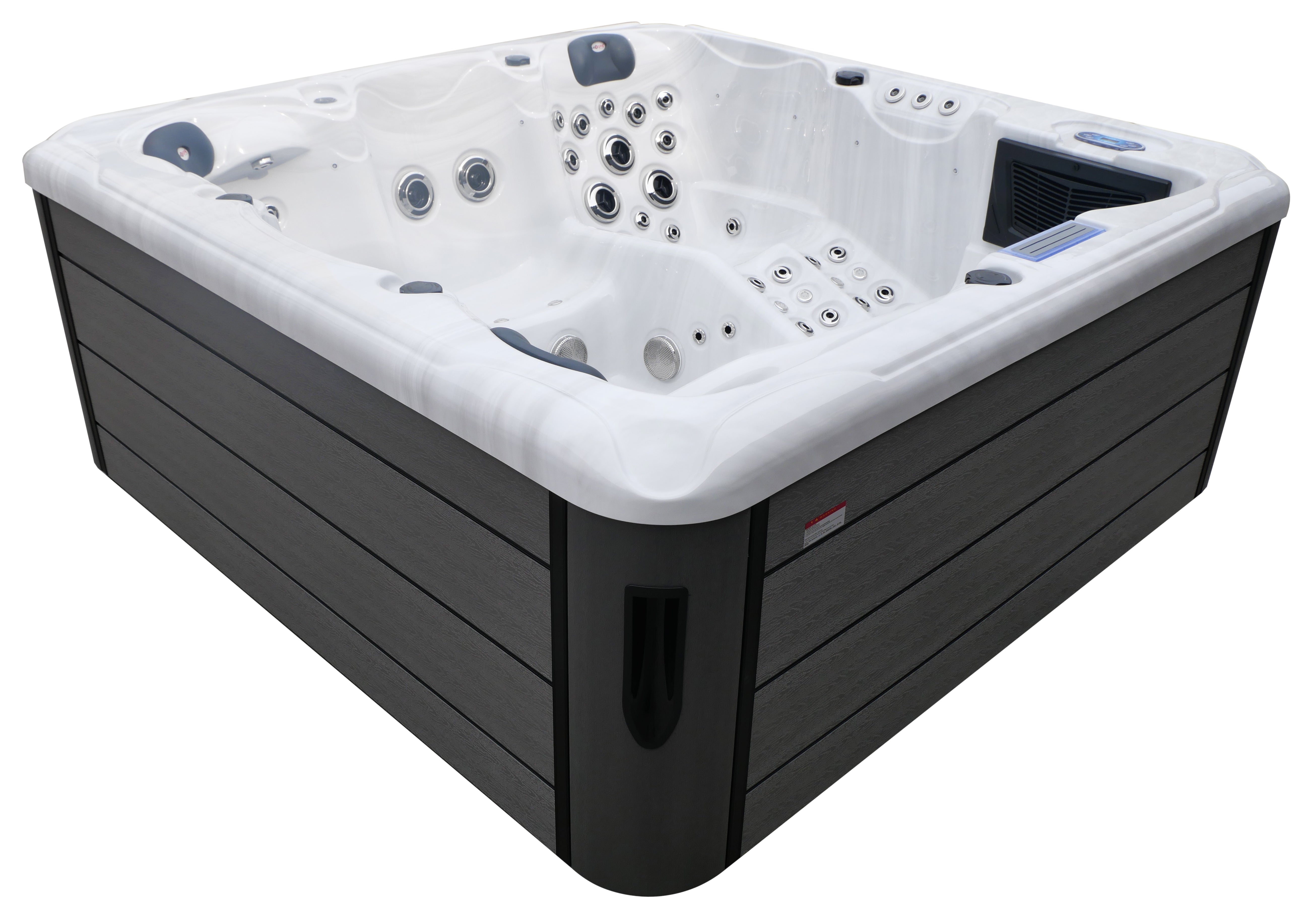 SANOTECHNIK I Outdoorwhirlpool HAWAII WHITE MARBLE inkl. Abdeckung und Stiege