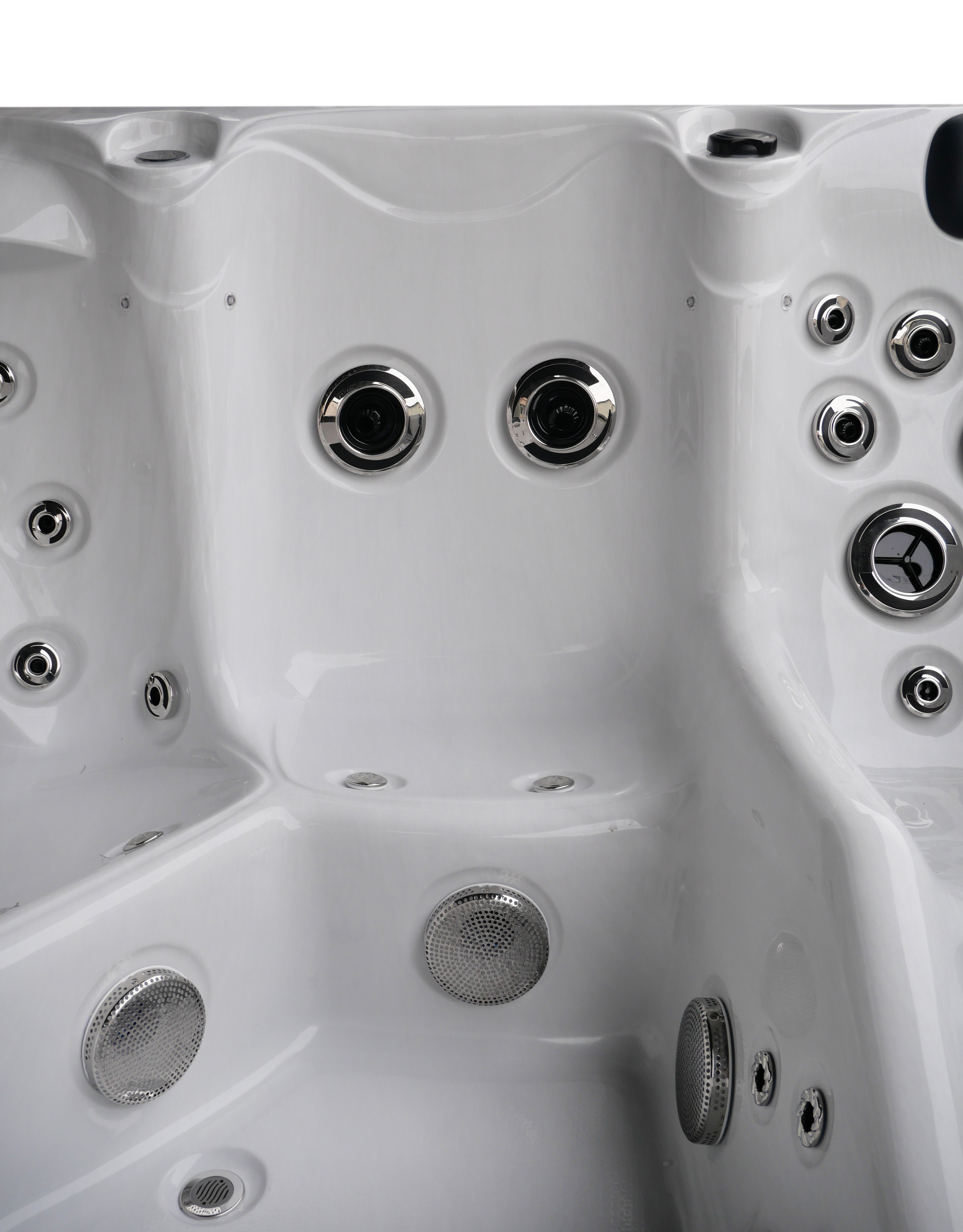 SANOTECHNIK I Outdoorwhirlpool HAWAII WHITE MARBLE inkl. Abdeckung und Stiege