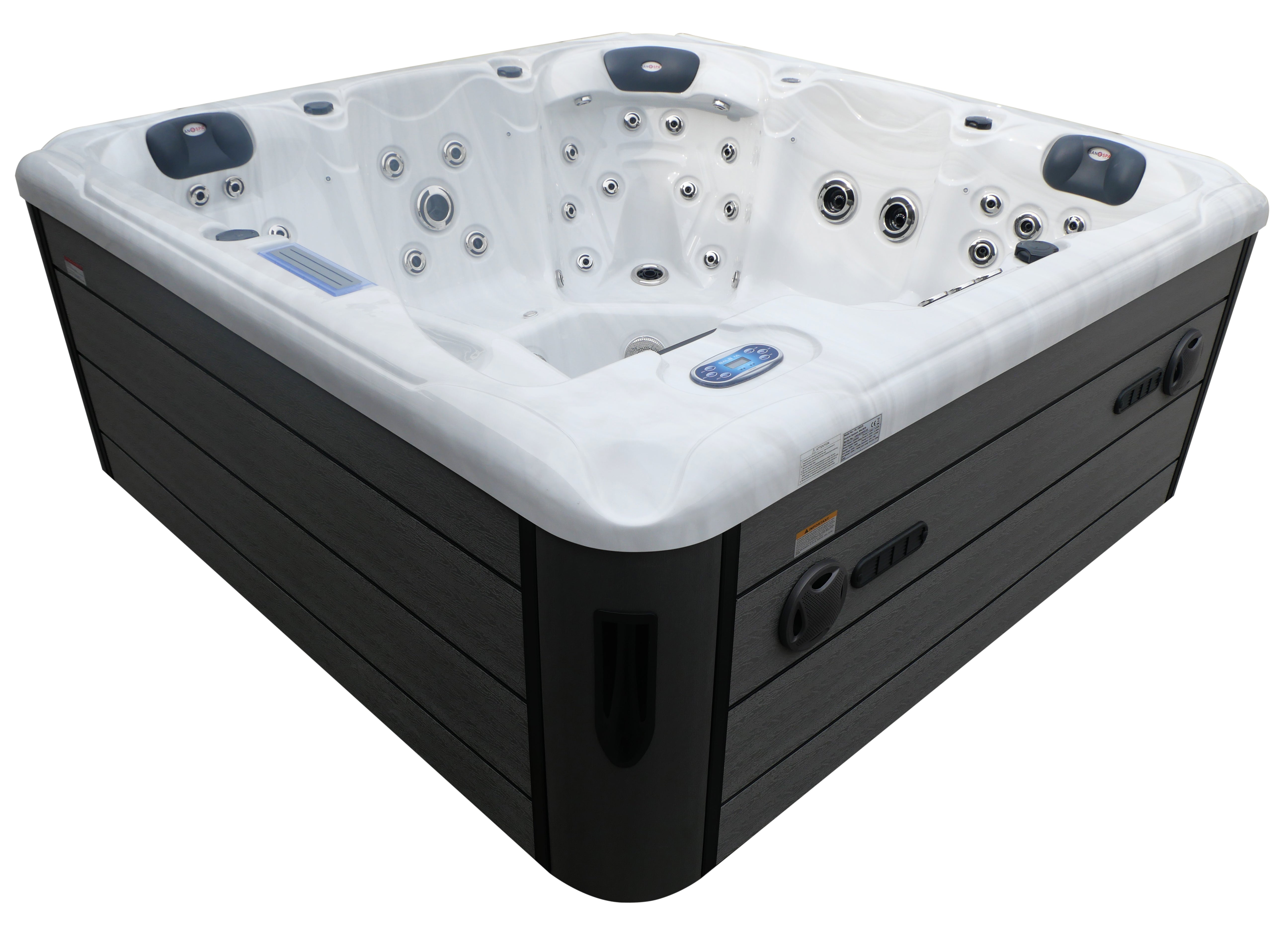 SANOTECHNIK I Outdoorwhirlpool HAWAII WHITE MARBLE inkl. Abdeckung und Stiege