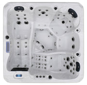 Sanotechnik - HAWAI OUTDOOR WHIRLPOOL white marble inkl. Abdeckung und Stiege 220x220x95 cm