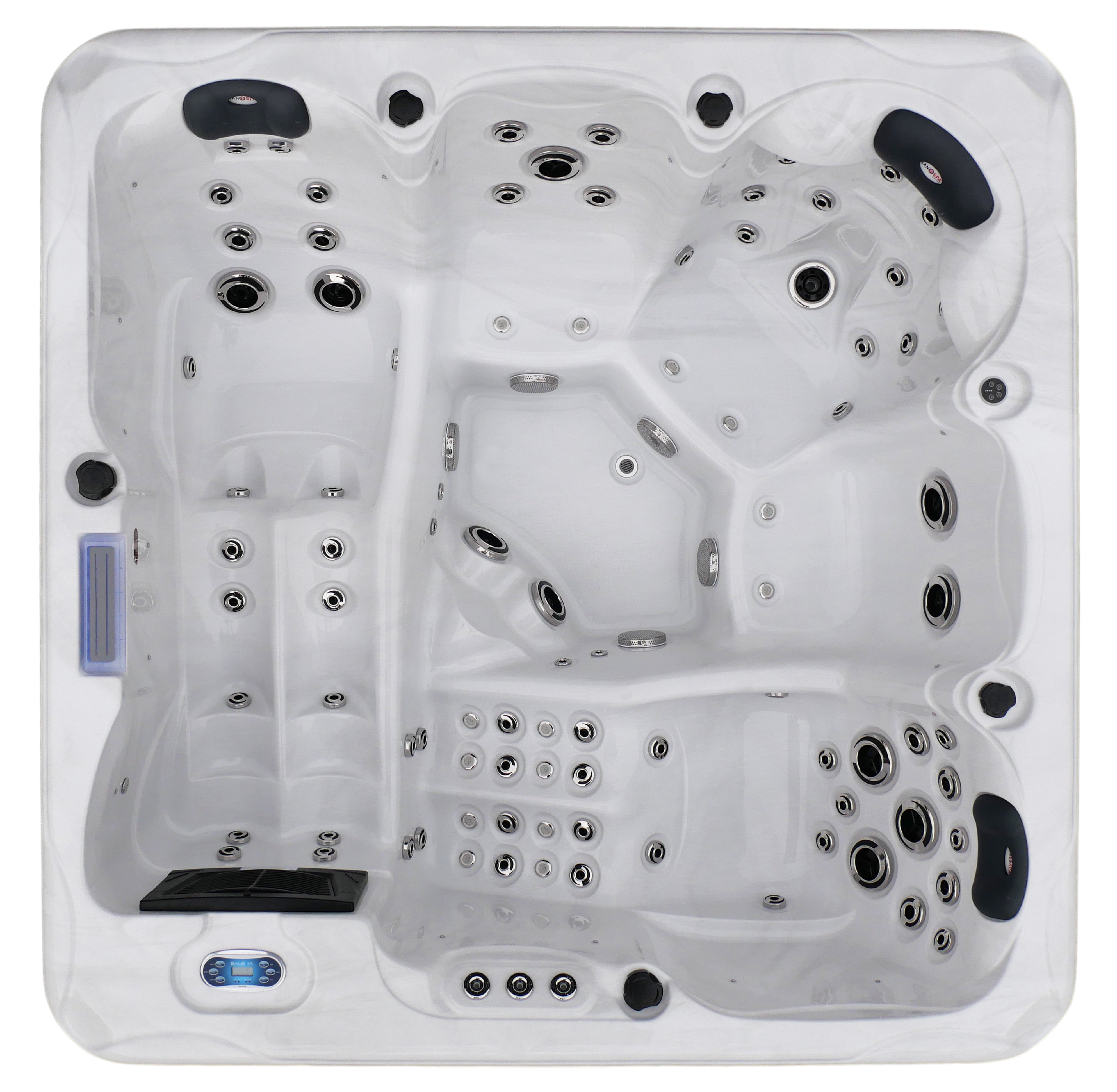 SANOTECHNIK I Outdoorwhirlpool HAWAII WHITE MARBLE inkl. Abdeckung und Stiege