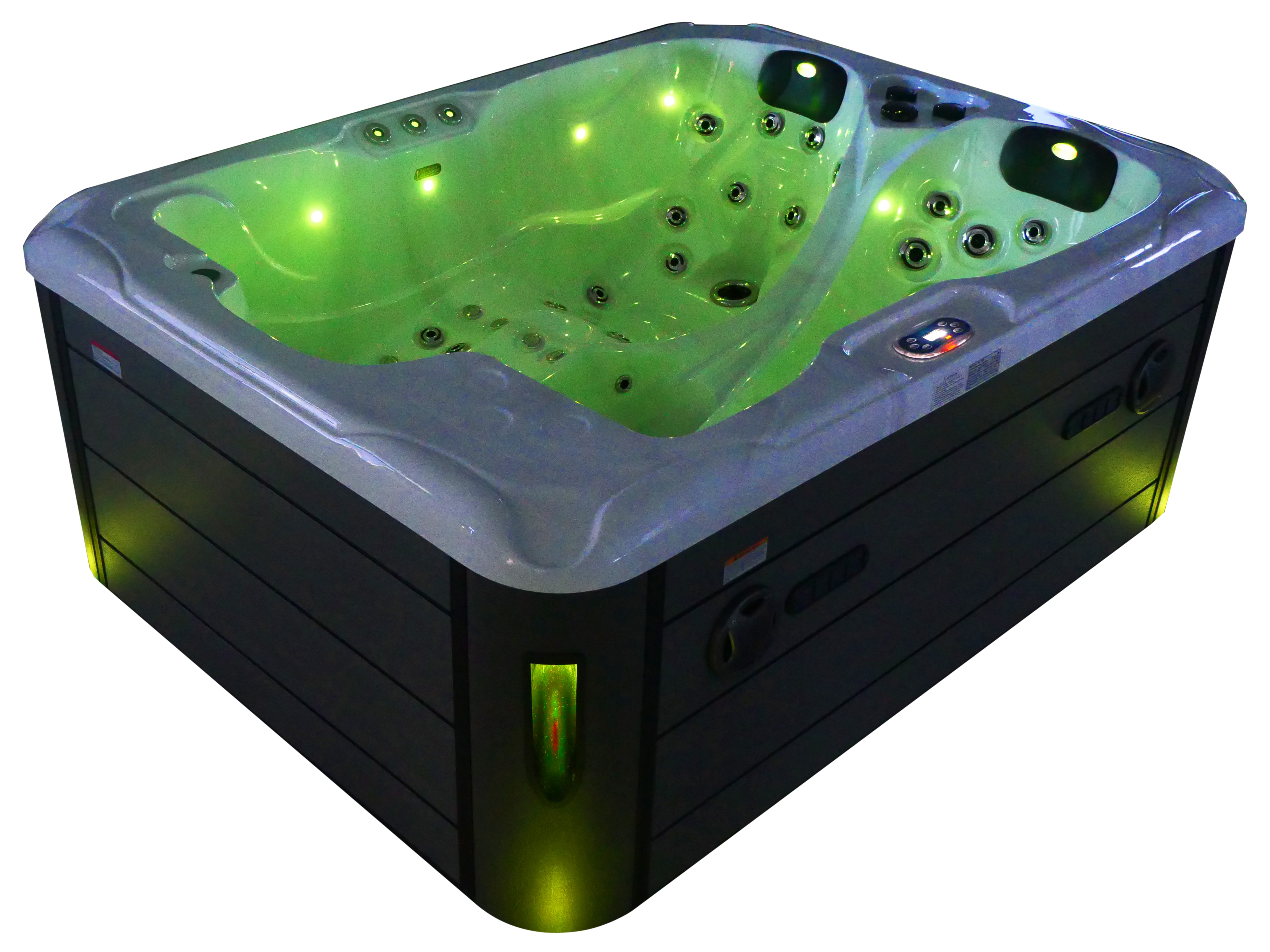 SANOTECHNIK I Outdoorwhirlpool MAURITIUS WHITE MARBLE inkl. Abdeckung und Stiege