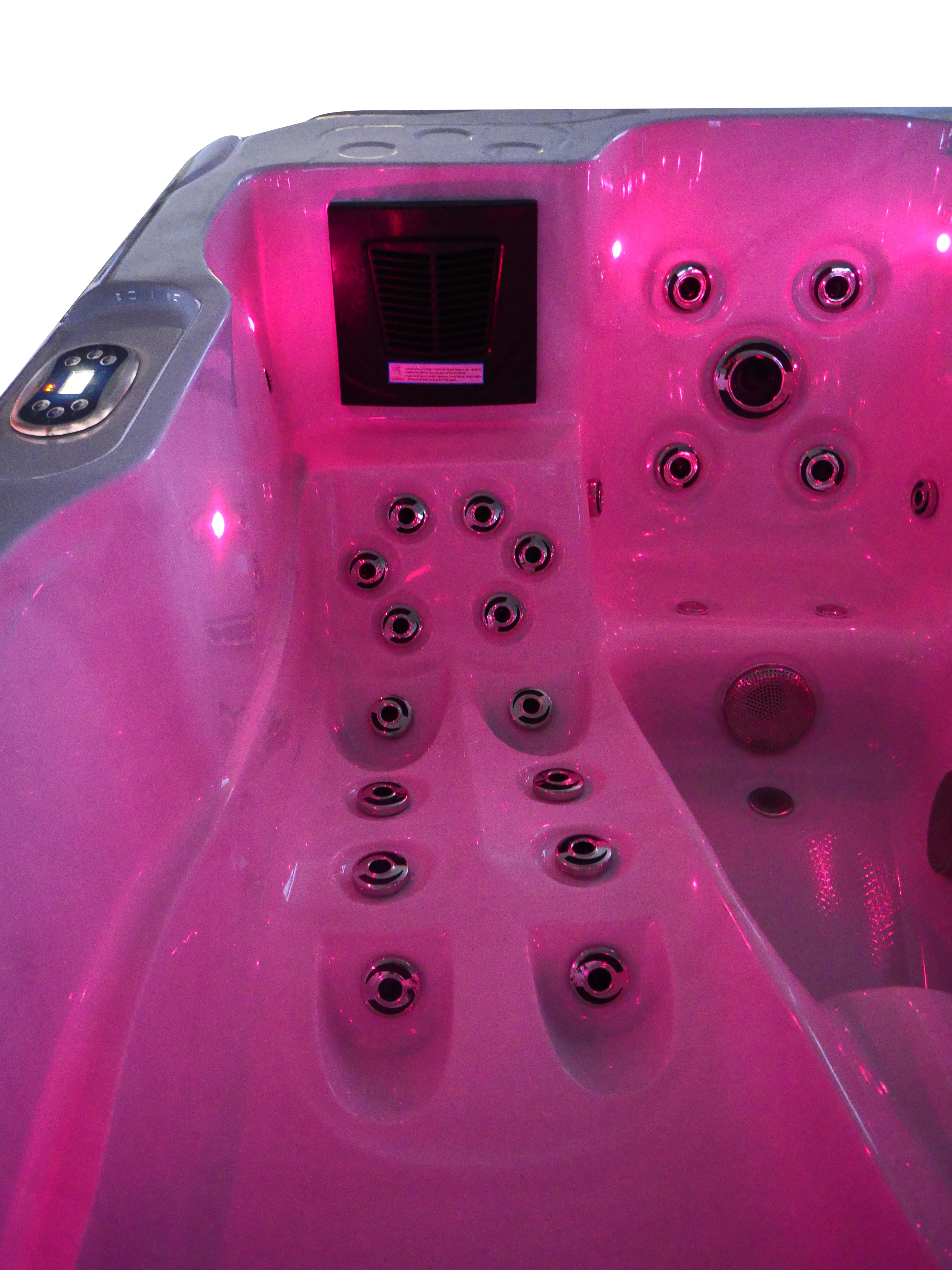 SANOTECHNIK I Outdoorwhirlpool MAURITIUS WHITE MARBLE inkl. Abdeckung und Stiege