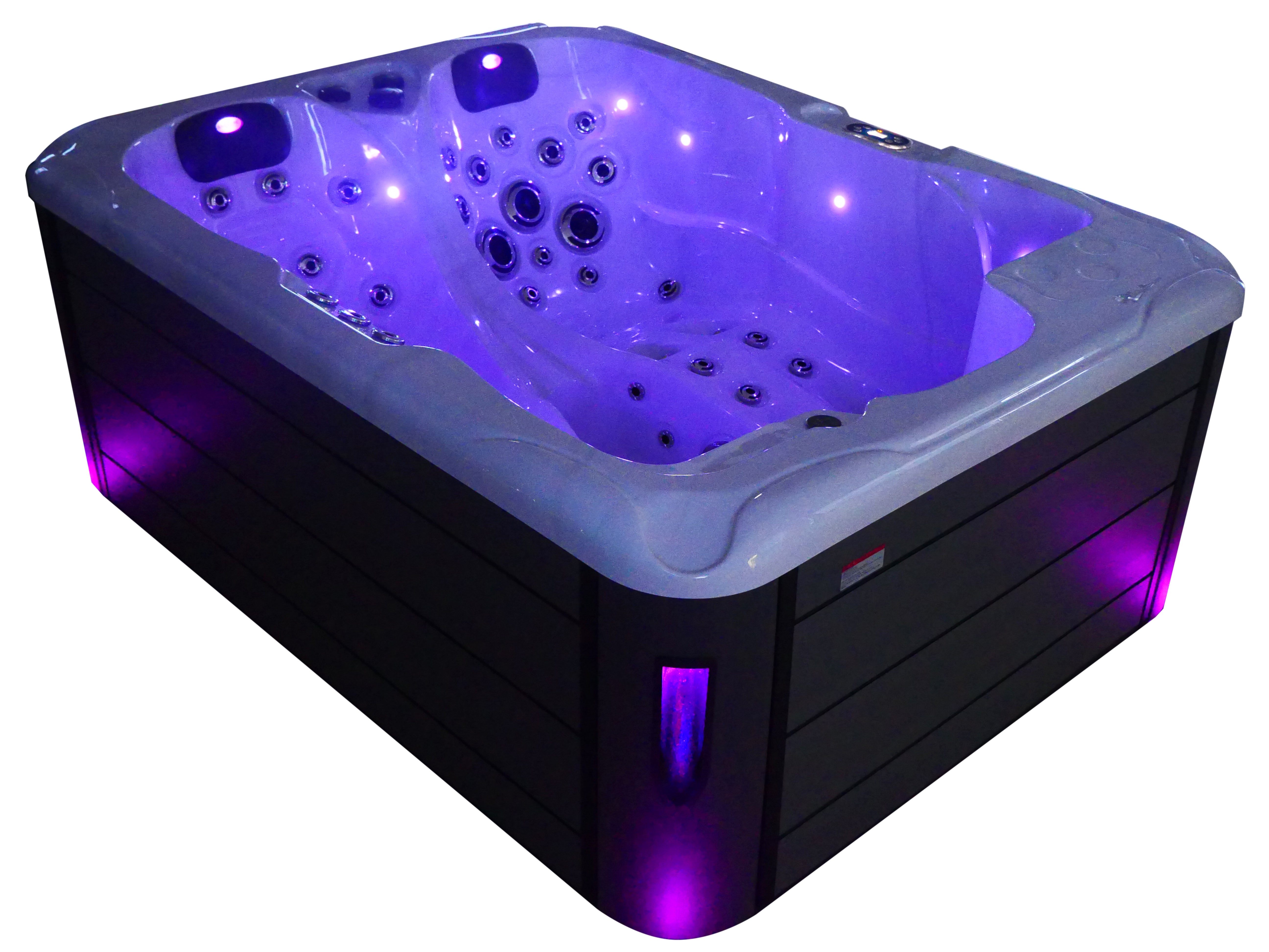 SANOTECHNIK I Outdoorwhirlpool MAURITIUS WHITE MARBLE inkl. Abdeckung und Stiege