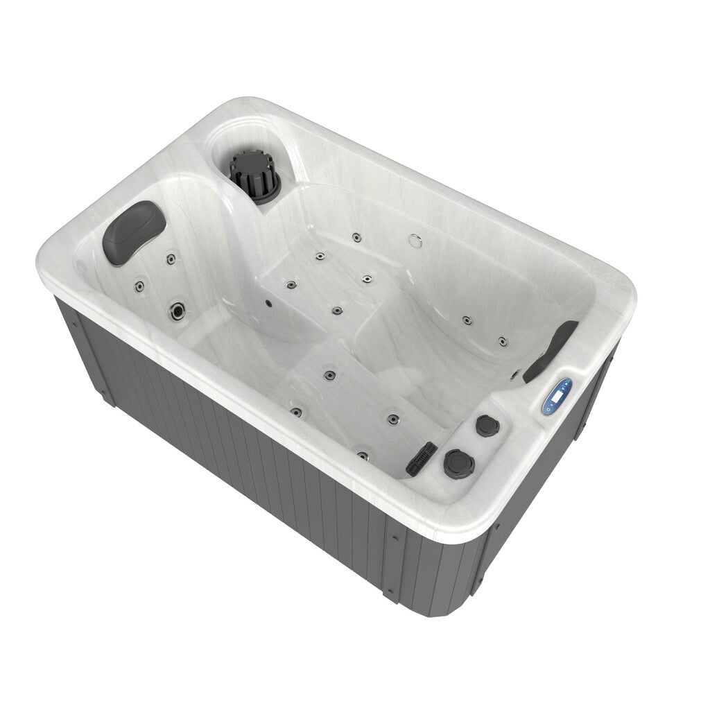 Sanotechnik - SPLIT OUTDOOR WHIRLPOOL white marble inkl. Abdeckung 175x115x70 cm