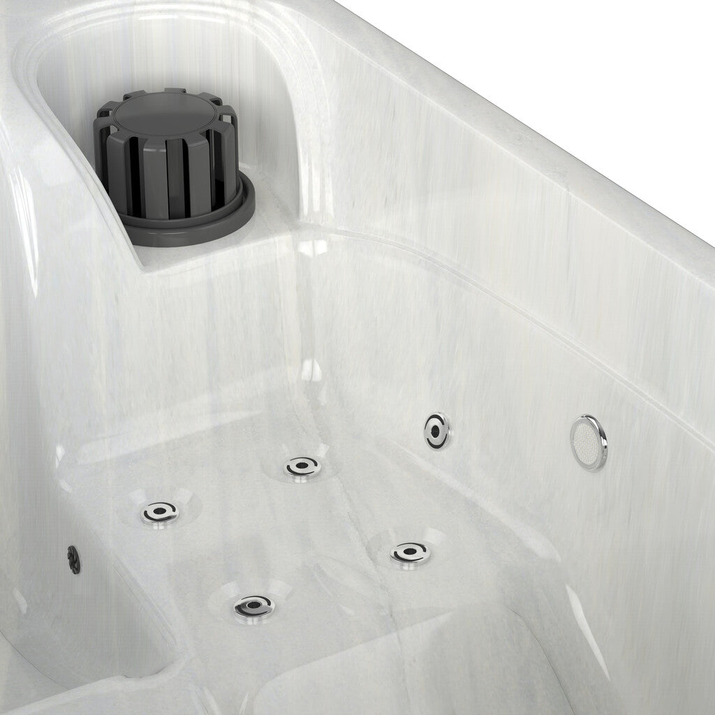 Sanotechnik - SPLIT OUTDOOR WHIRLPOOL white marble inkl. Abdeckung 175x115x70 cm