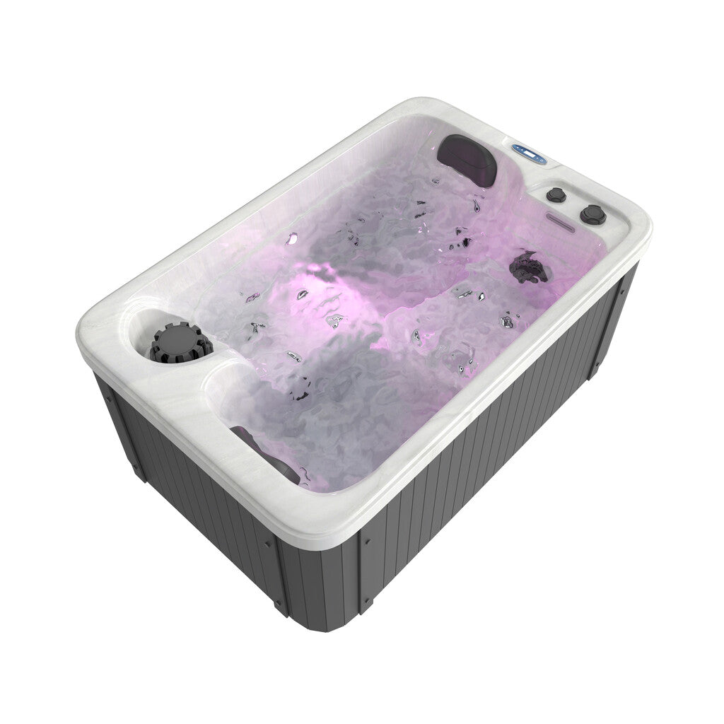 Sanotechnik - SPLIT OUTDOOR WHIRLPOOL white marble inkl. Abdeckung 175x115x70 cm