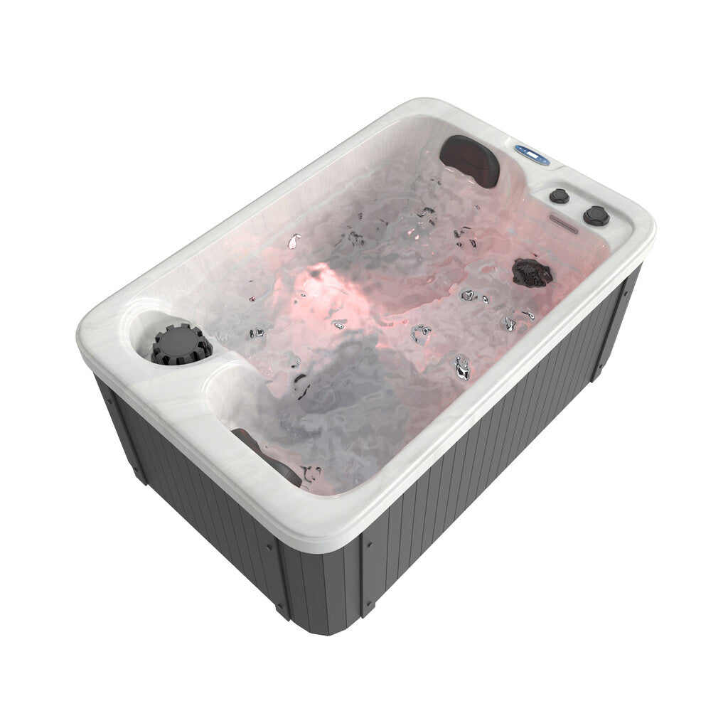 Sanotechnik - SPLIT OUTDOOR WHIRLPOOL white marble inkl. Abdeckung 175x115x70 cm