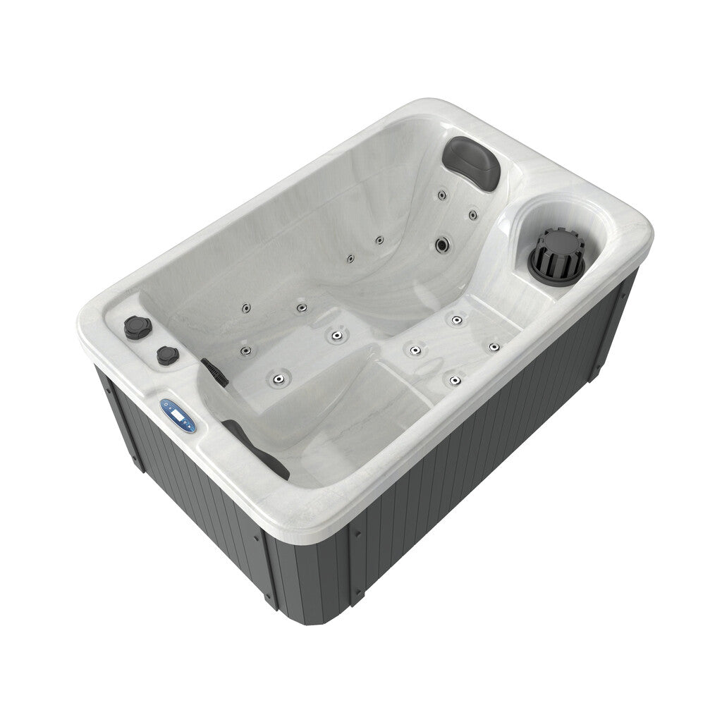 Sanotechnik - SPLIT OUTDOOR WHIRLPOOL white marble inkl. Abdeckung 175x115x70 cm