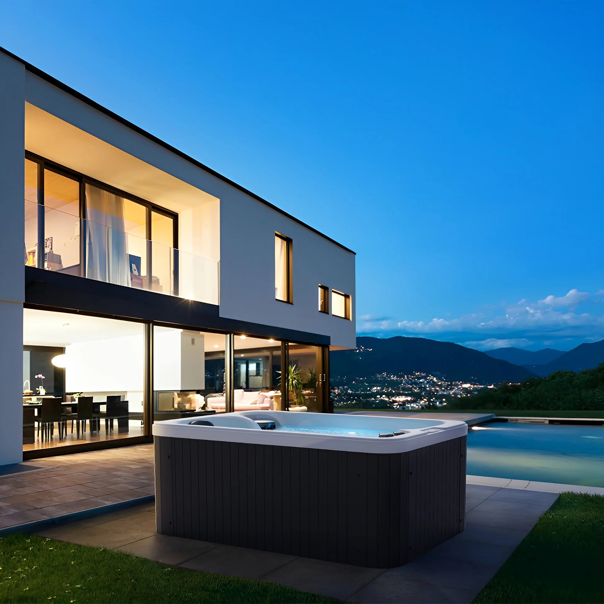 OUTDOORPOOL SPLIT White Marble 175x115x70 cm