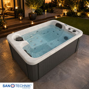 Sanotechnik - SPLIT OUTDOOR WHIRLPOOL white marble inkl. Abdeckung 175x115x70 cm