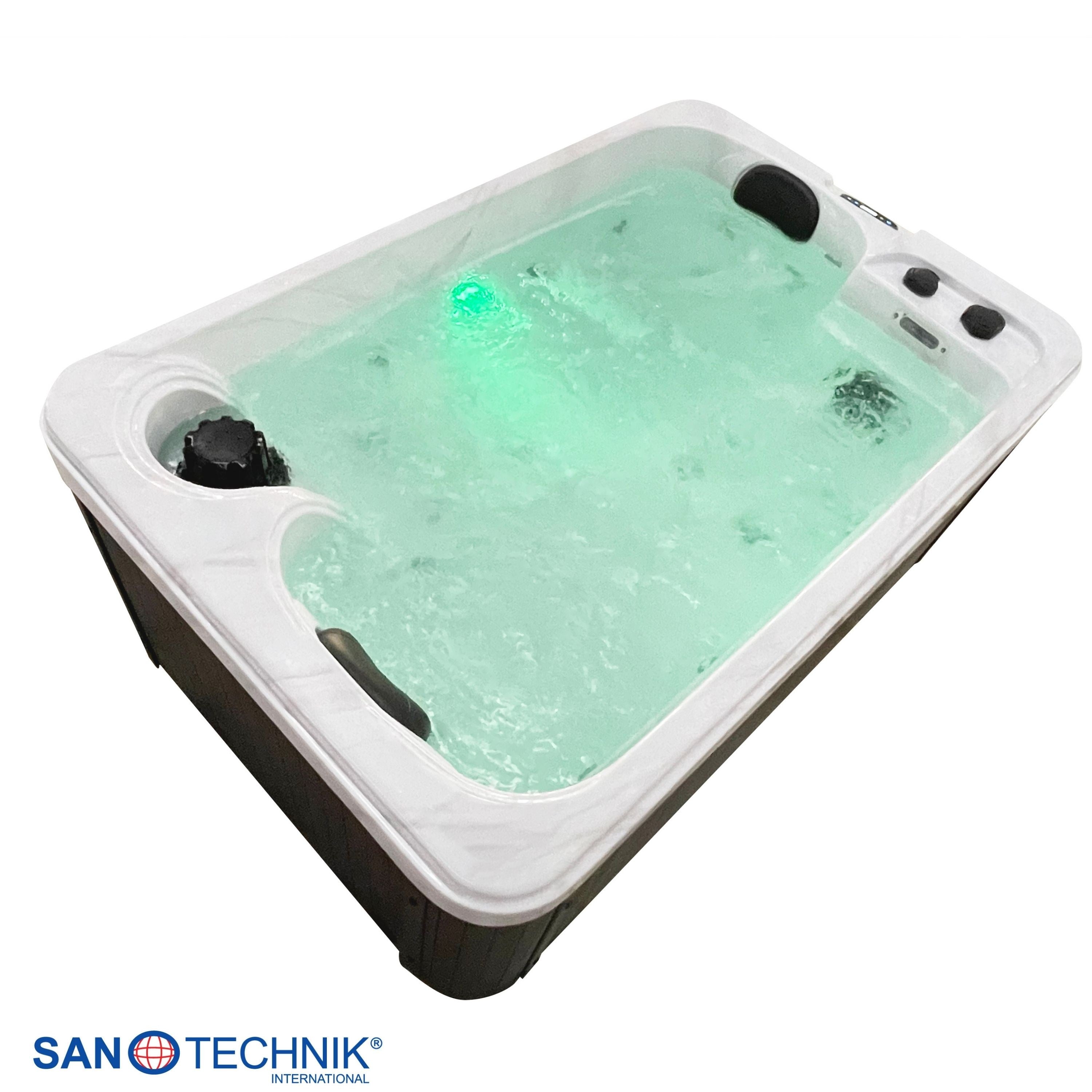 Sanotechnik - SPLIT OUTDOOR WHIRLPOOL white marble inkl. Abdeckung 175x115x70 cm