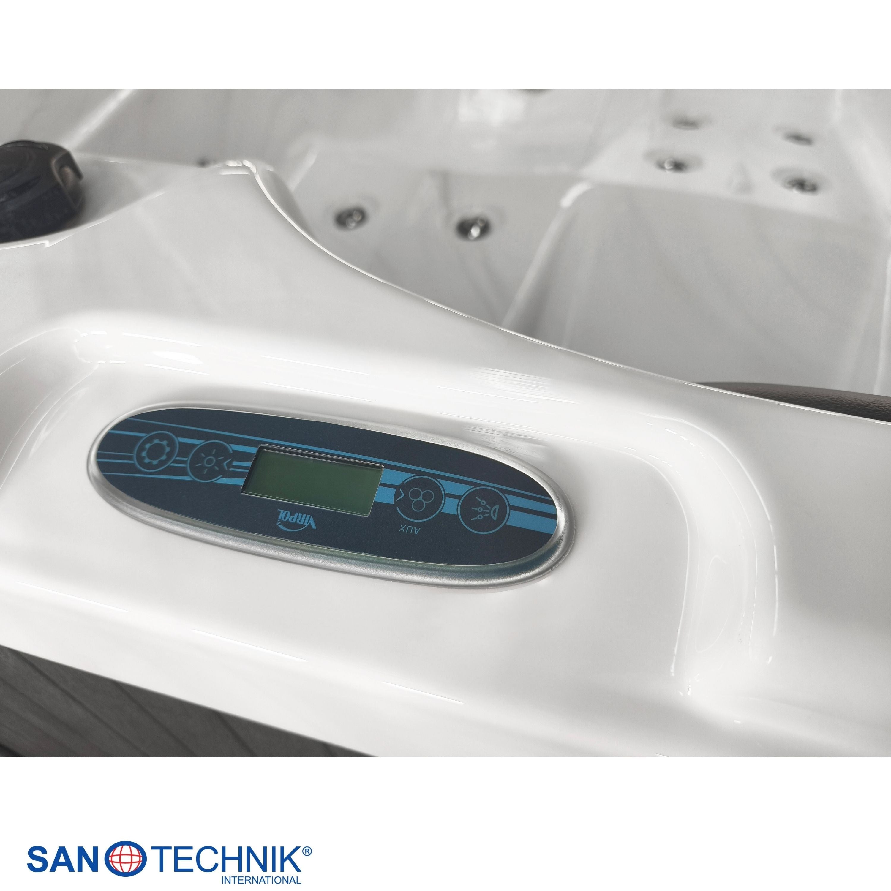 Sanotechnik - SPLIT OUTDOOR WHIRLPOOL white marble inkl. Abdeckung 175x115x70 cm