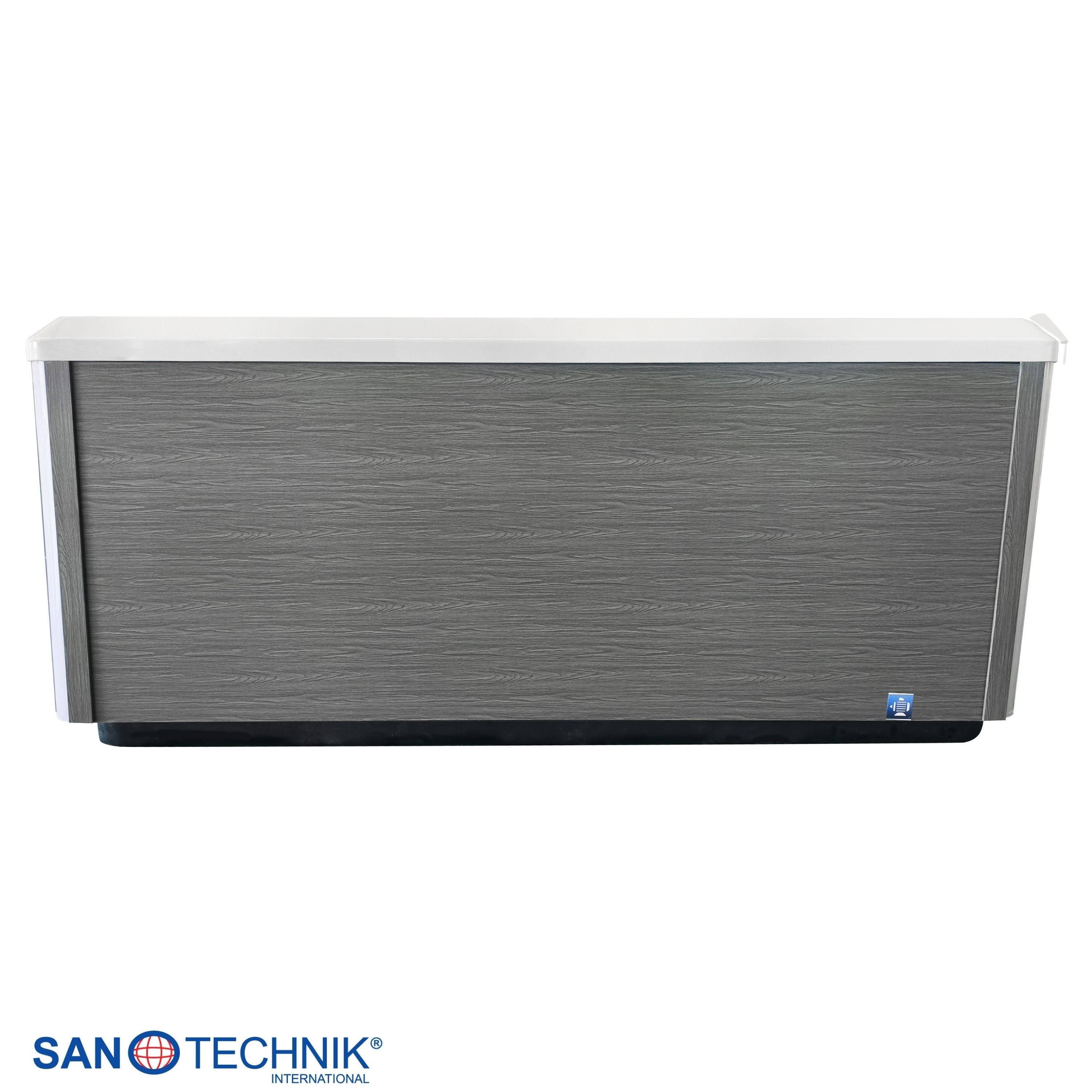 Sanotechnik - ROVINJ OUTDOOR WHIRLPOOL white inkl. Abdeckung und Stiege 210x210x90 cm