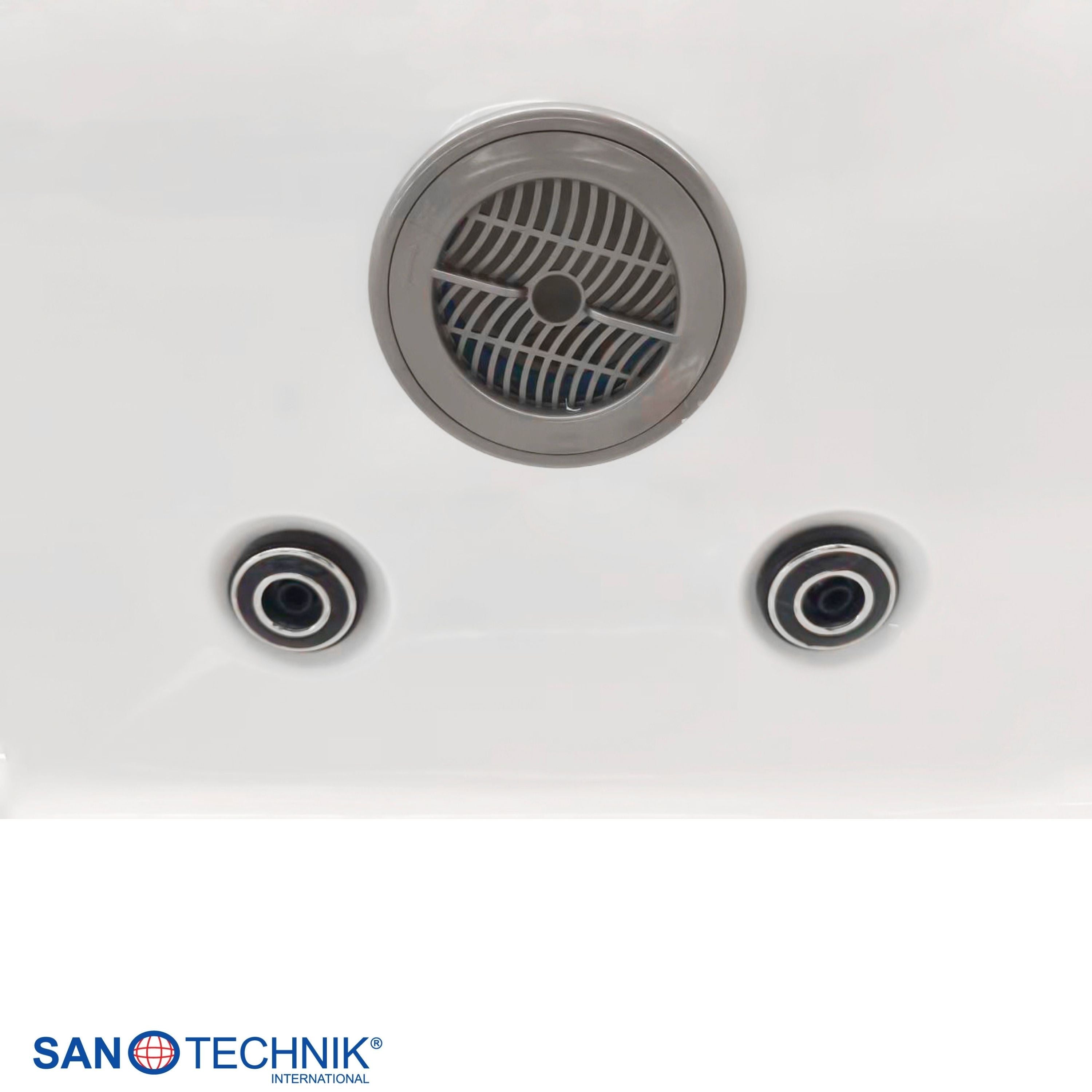 Sanotechnik - KORFU OUTDOOR WHIRLPOOL white inkl. Abdeckung und Stiege 190x140x70 cm