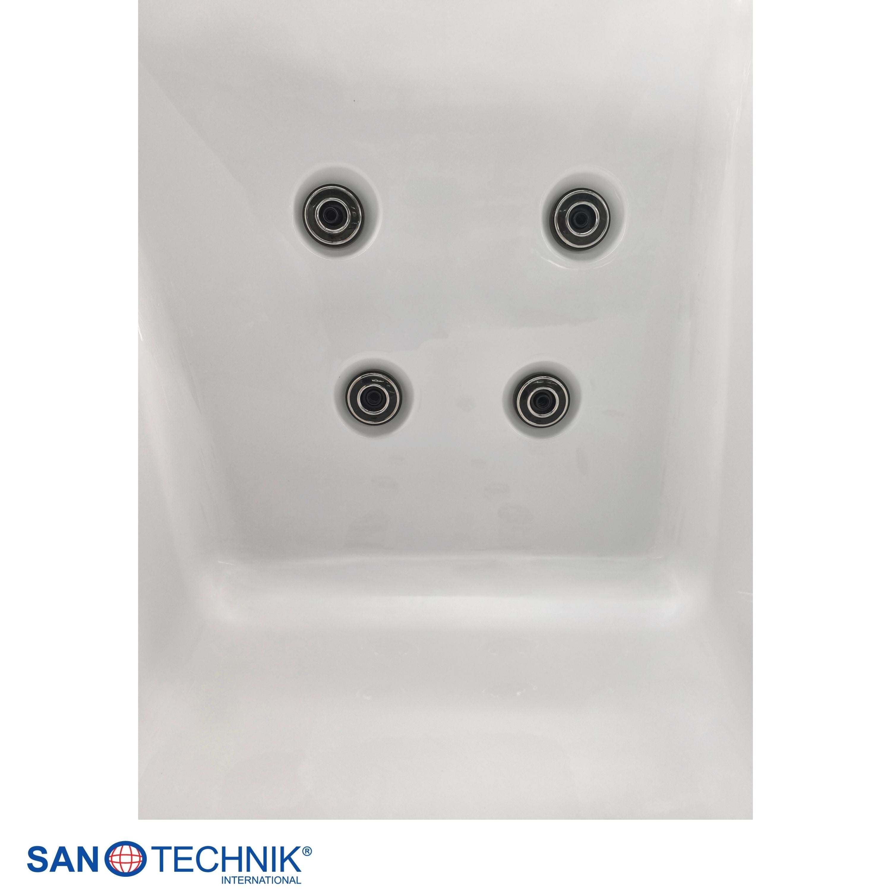 Sanotechnik - KORFU OUTDOOR WHIRLPOOL white inkl. Abdeckung und Stiege 190x140x70 cm