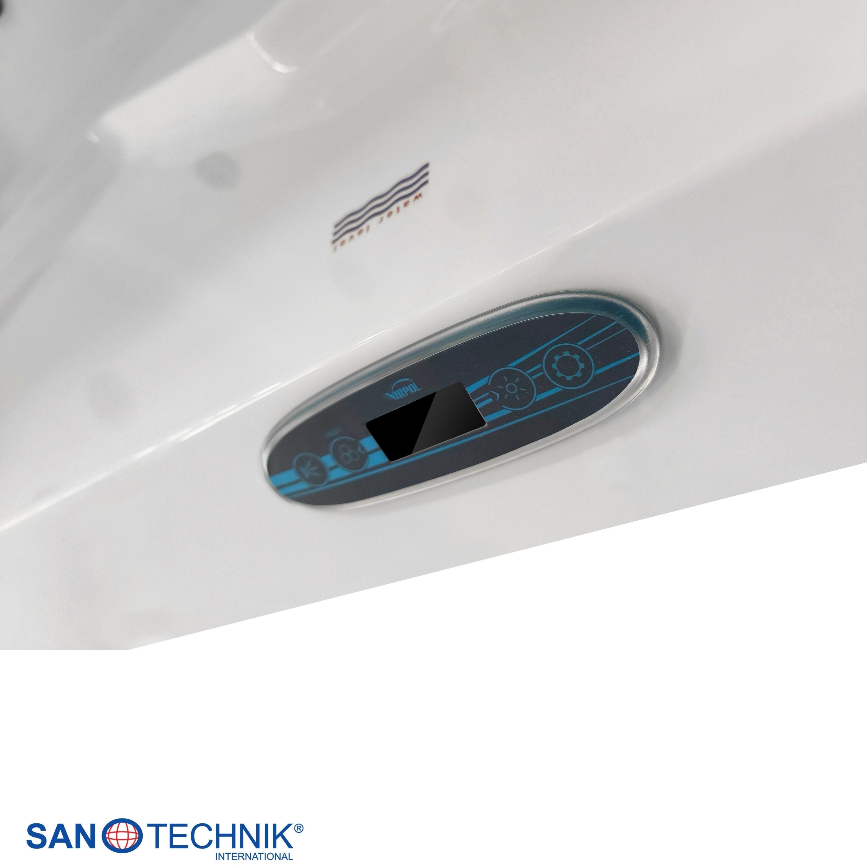 Sanotechnik - KORFU OUTDOOR WHIRLPOOL white inkl. Abdeckung und Stiege 190x140x70 cm