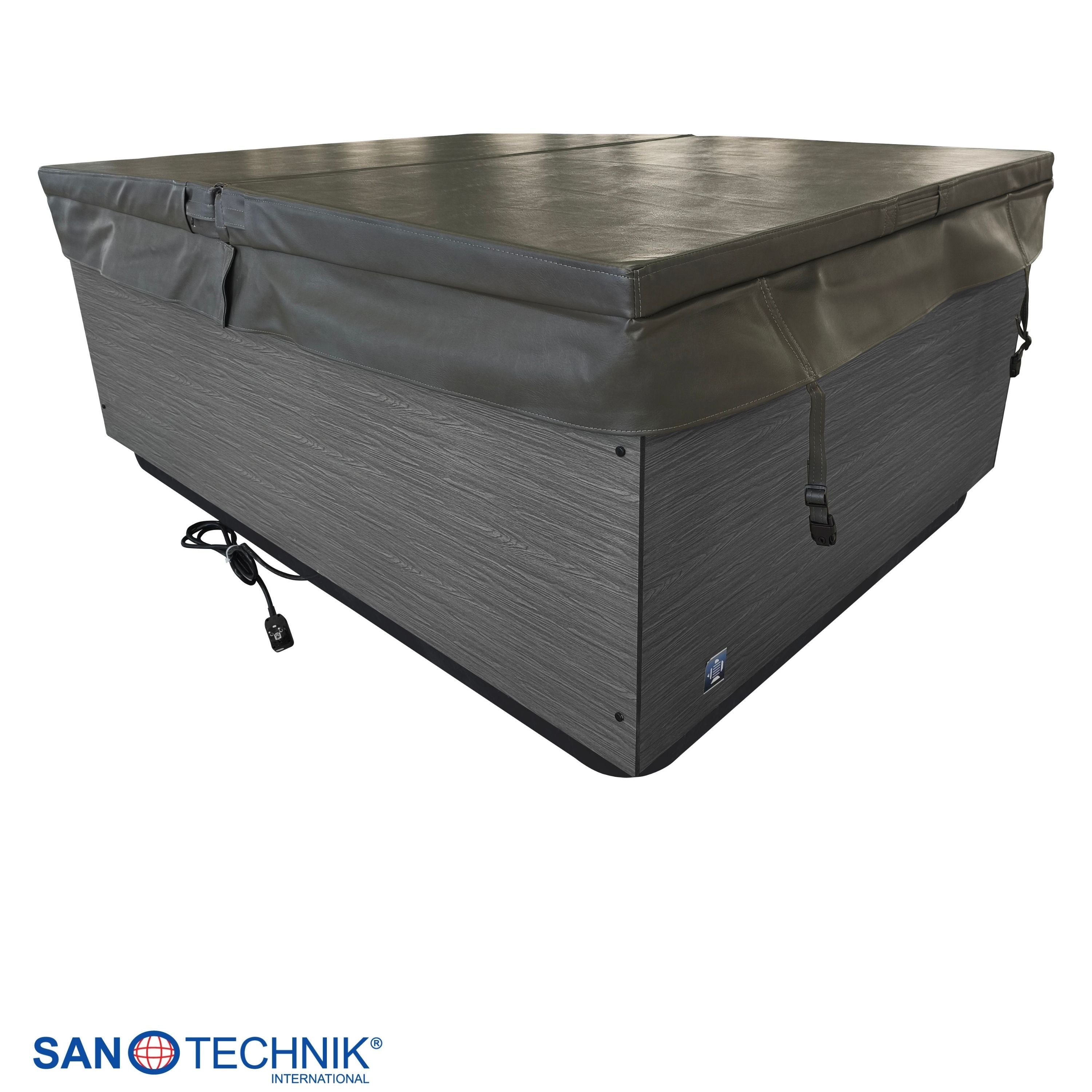 Sanotechnik - KORFU OUTDOOR WHIRLPOOL white inkl. Abdeckung und Stiege 190x140x70 cm