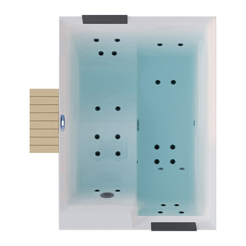 Sanotechnik - ZADAR OUTDOOR WHIRLPOOL white inkl. Abdeckung und Stiege 190x140x70 cm