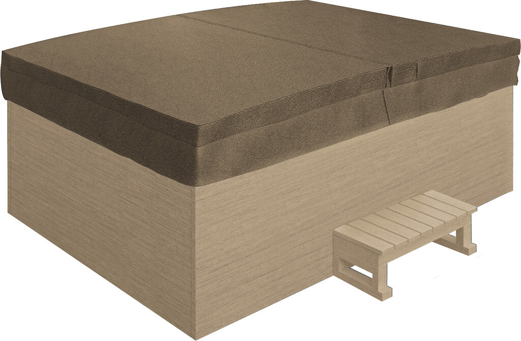 Sanotechnik - ZADAR OUTDOOR WHIRLPOOL white inkl. Abdeckung und Stiege 190x140x70 cm