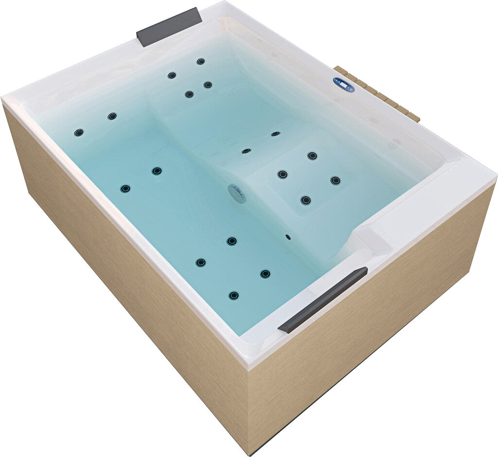 Sanotechnik - ZADAR OUTDOOR WHIRLPOOL white inkl. Abdeckung und Stiege 190x140x70 cm