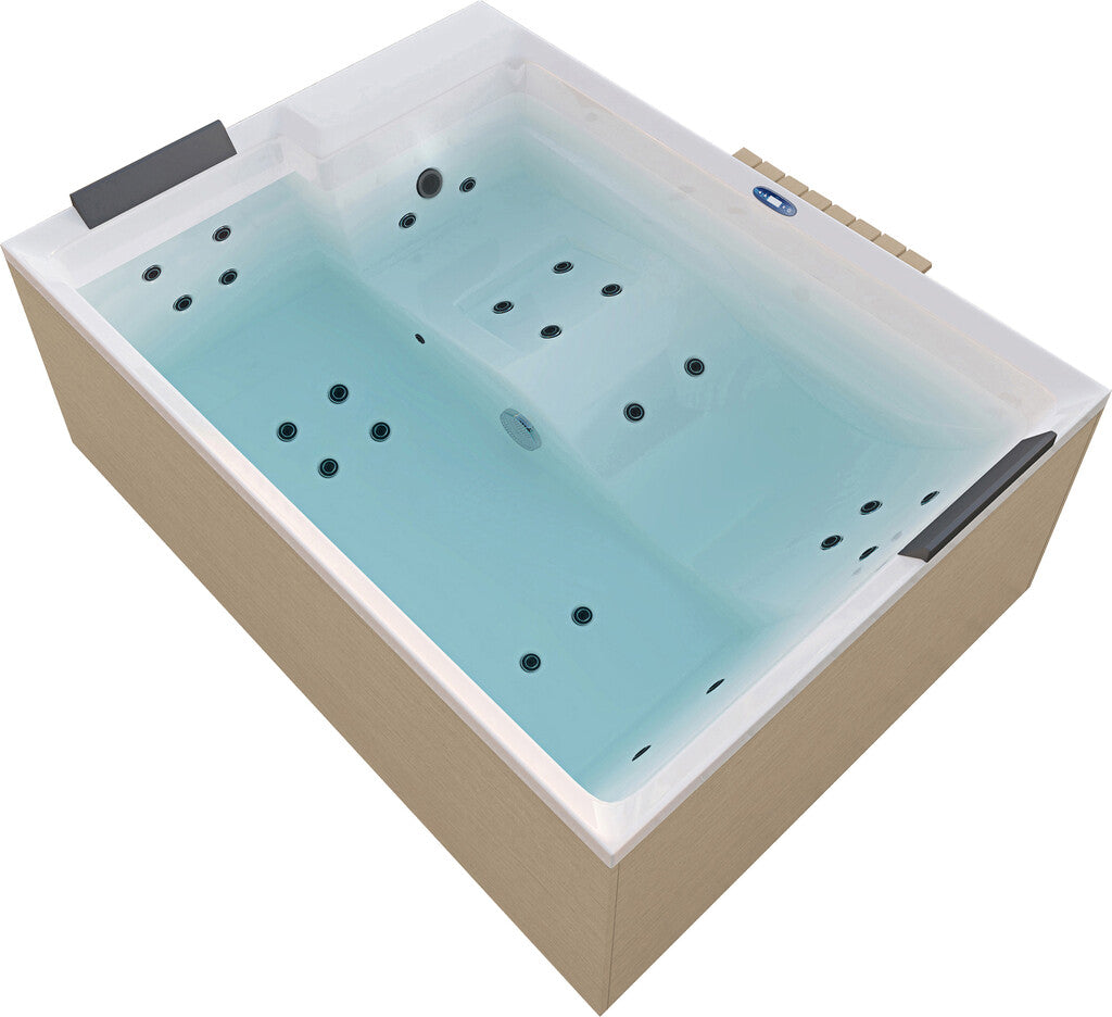 Sanotechnik - ZADAR OUTDOOR WHIRLPOOL white inkl. Abdeckung und Stiege 190x140x70 cm