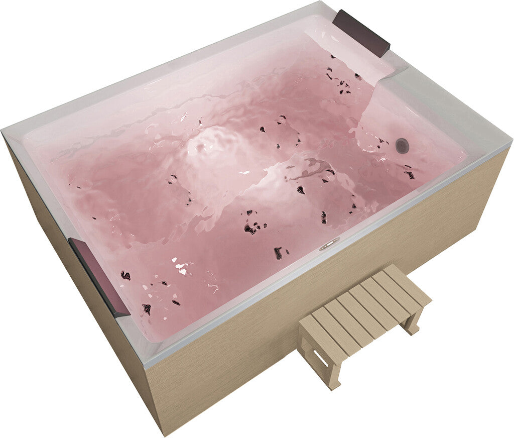 Sanotechnik - ZADAR OUTDOOR WHIRLPOOL white inkl. Abdeckung und Stiege 190x140x70 cm