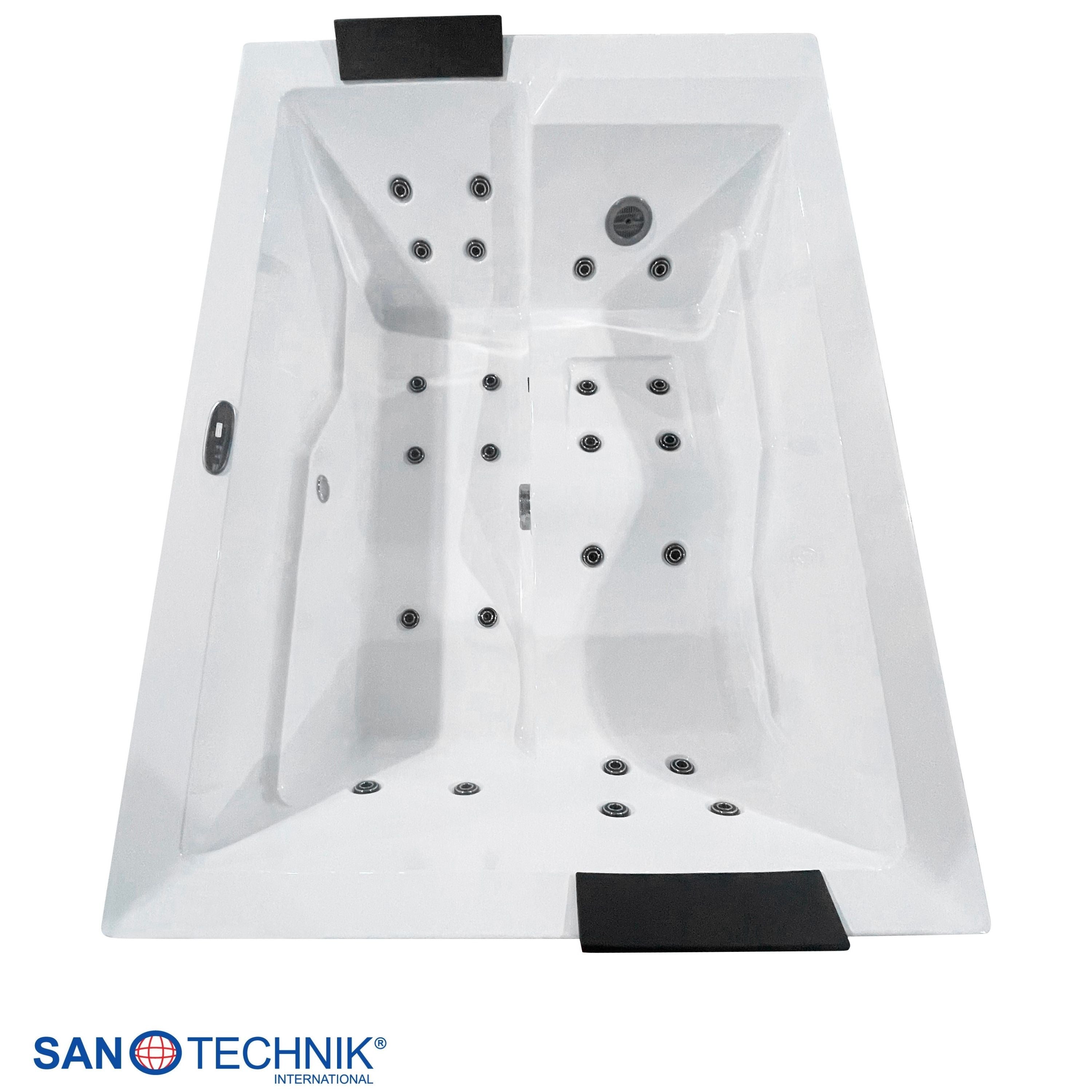 Sanotechnik - ZADAR OUTDOOR WHIRLPOOL white inkl. Abdeckung und Stiege 190x140x70 cm