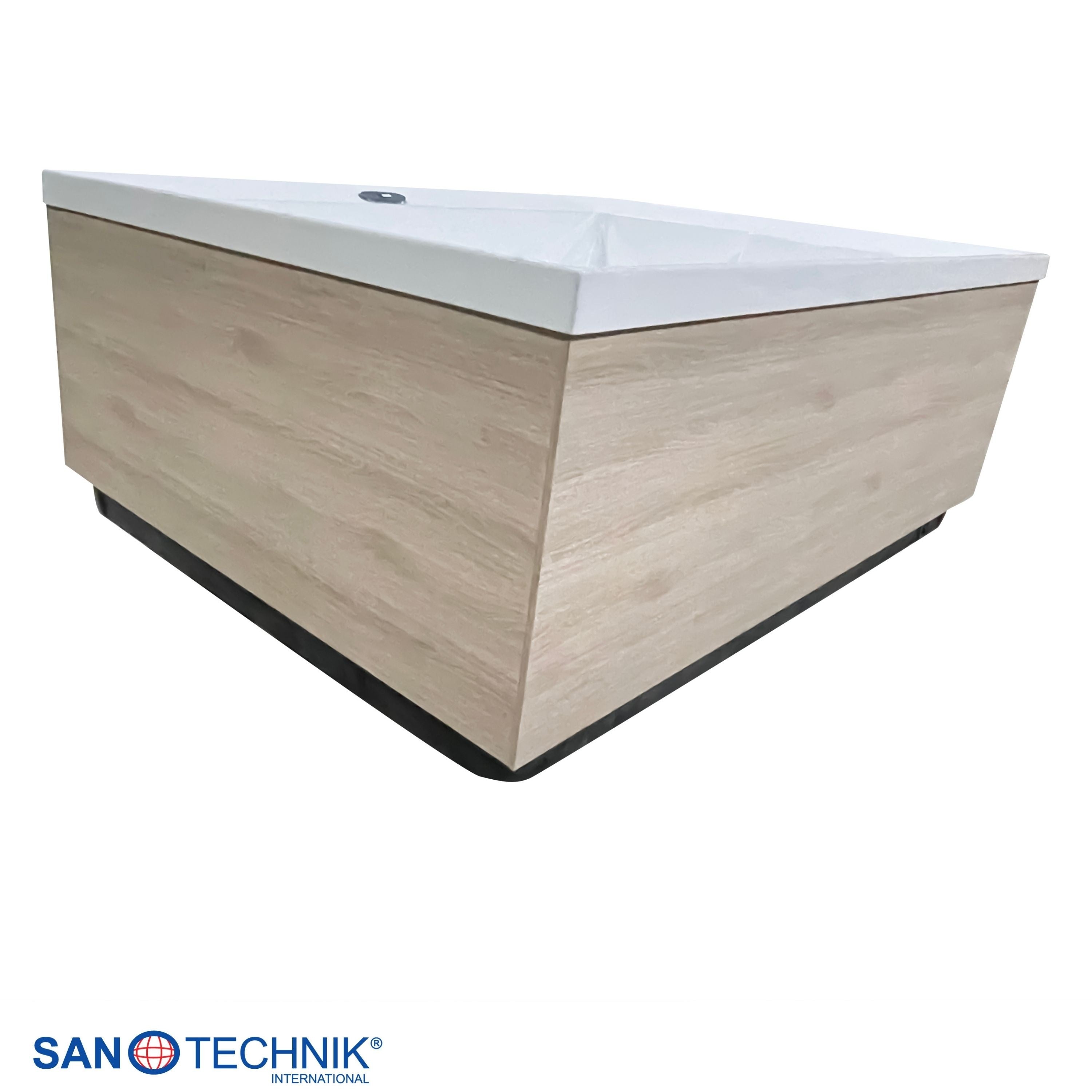Sanotechnik - ZADAR OUTDOOR WHIRLPOOL white inkl. Abdeckung und Stiege 190x140x70 cm