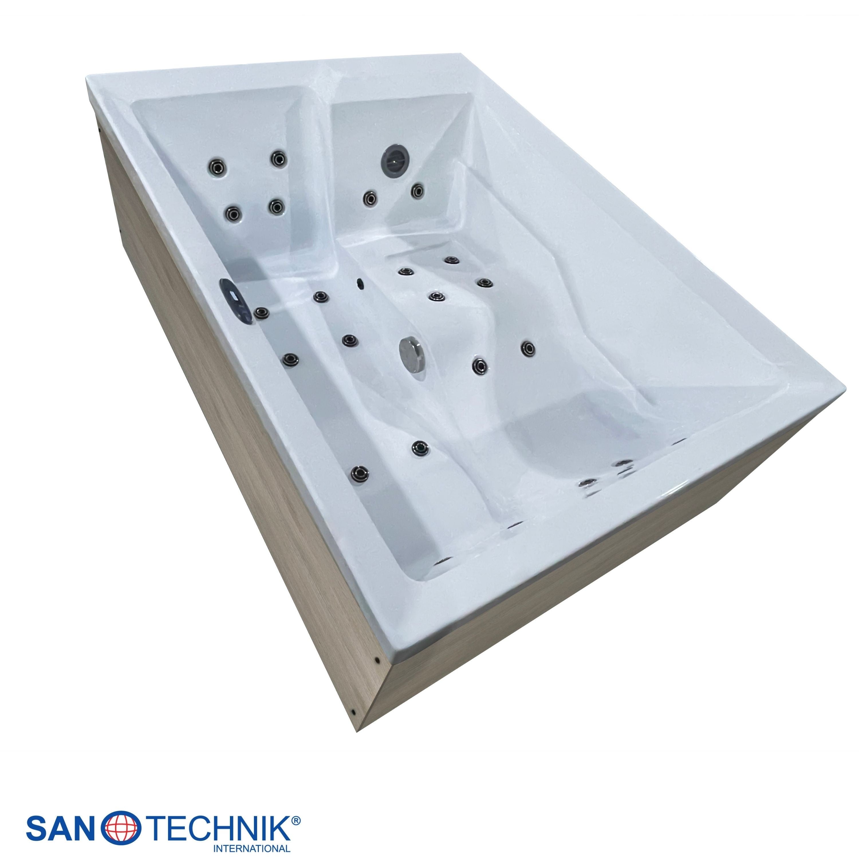 Sanotechnik - ZADAR OUTDOOR WHIRLPOOL white inkl. Abdeckung und Stiege 190x140x70 cm