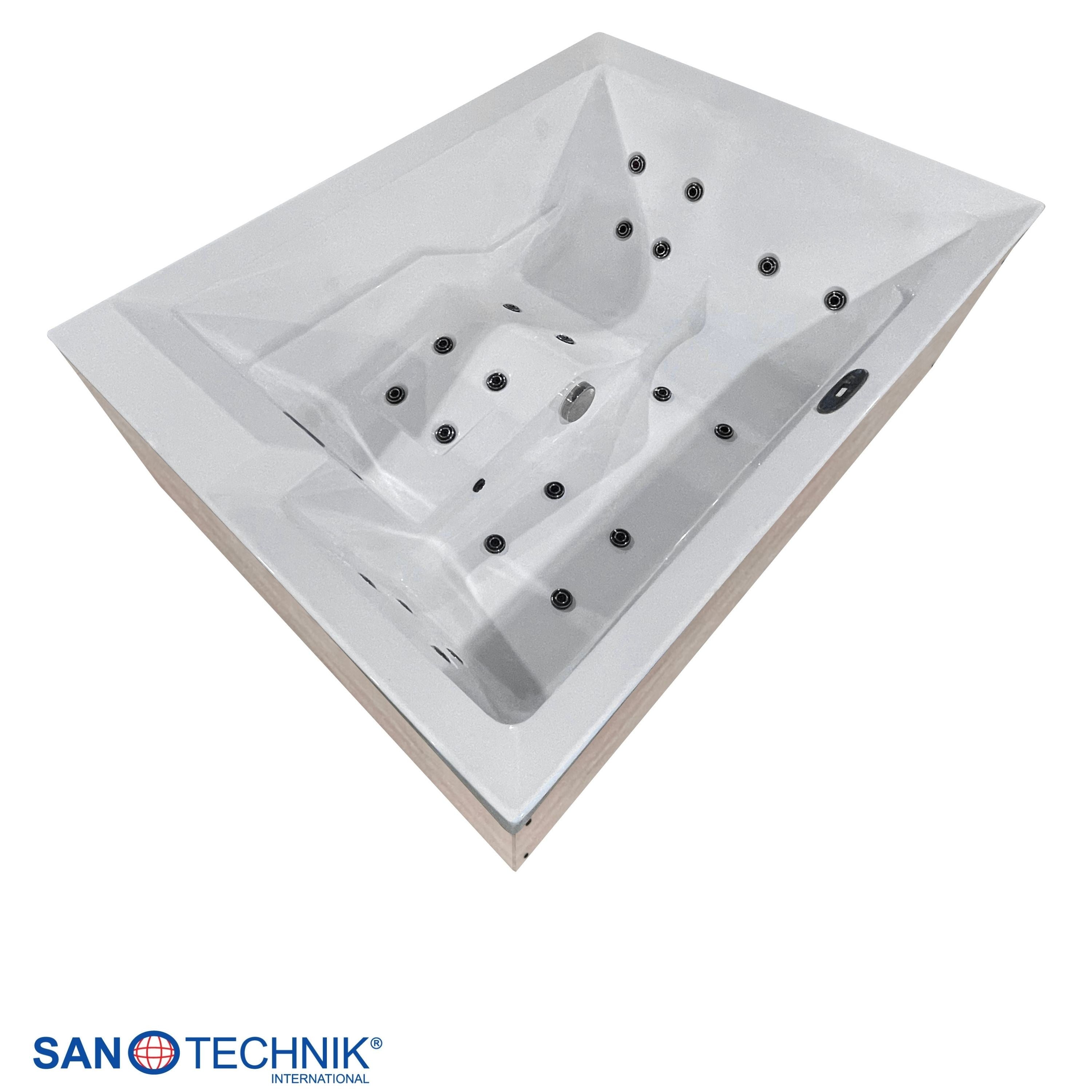 Sanotechnik - ZADAR OUTDOOR WHIRLPOOL white inkl. Abdeckung und Stiege 190x140x70 cm